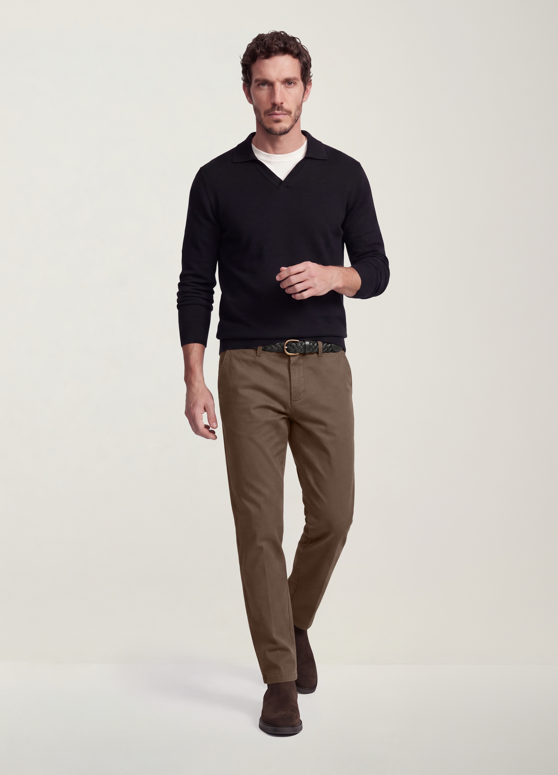OVS, Polo Nera In Misto Viscosa Con Scollo A V E Colletto Regular Fit, Uomo, Nero, Taglia: M