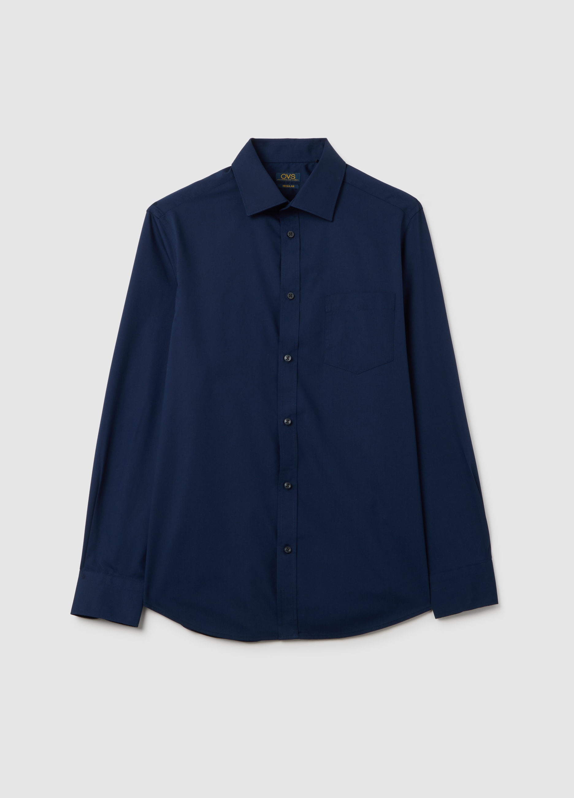 Camicia Blu Regular Fit, Hombre, Azul suave, Talla: 42