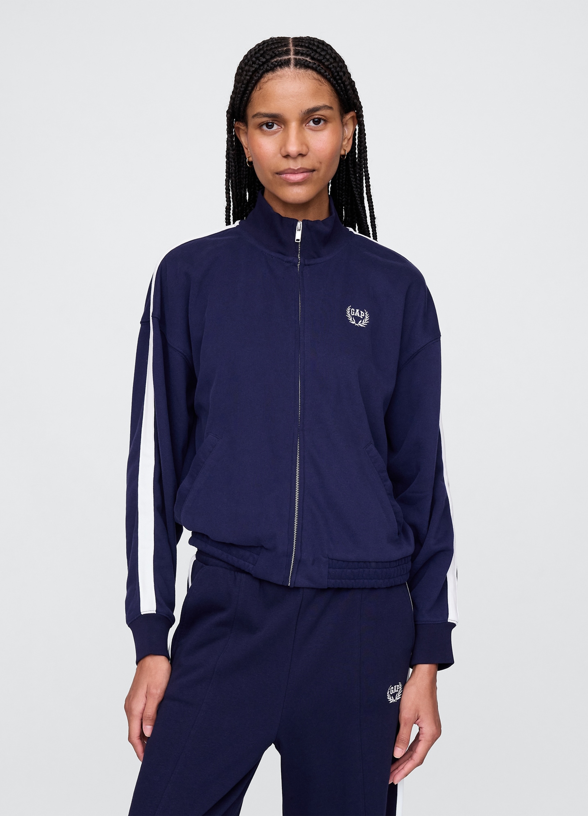 GAP, Felpa Blu Full Zip Gap, Donna, Blu, Taglia: S