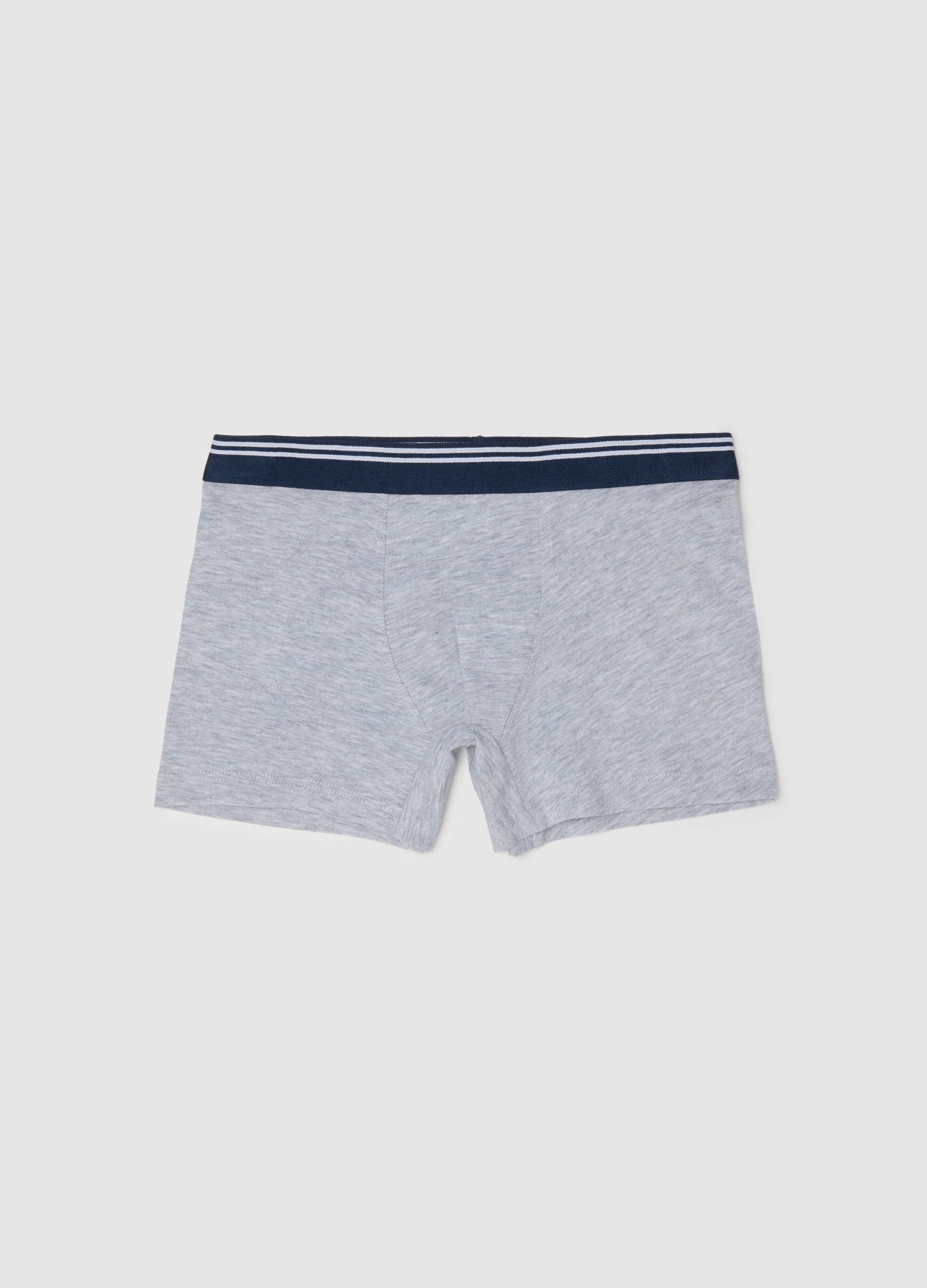 Boxer Gris Para Niños De Algodón Elástico, Ajuste Regular, Unisex, Gris/azul, Talla: 3-4