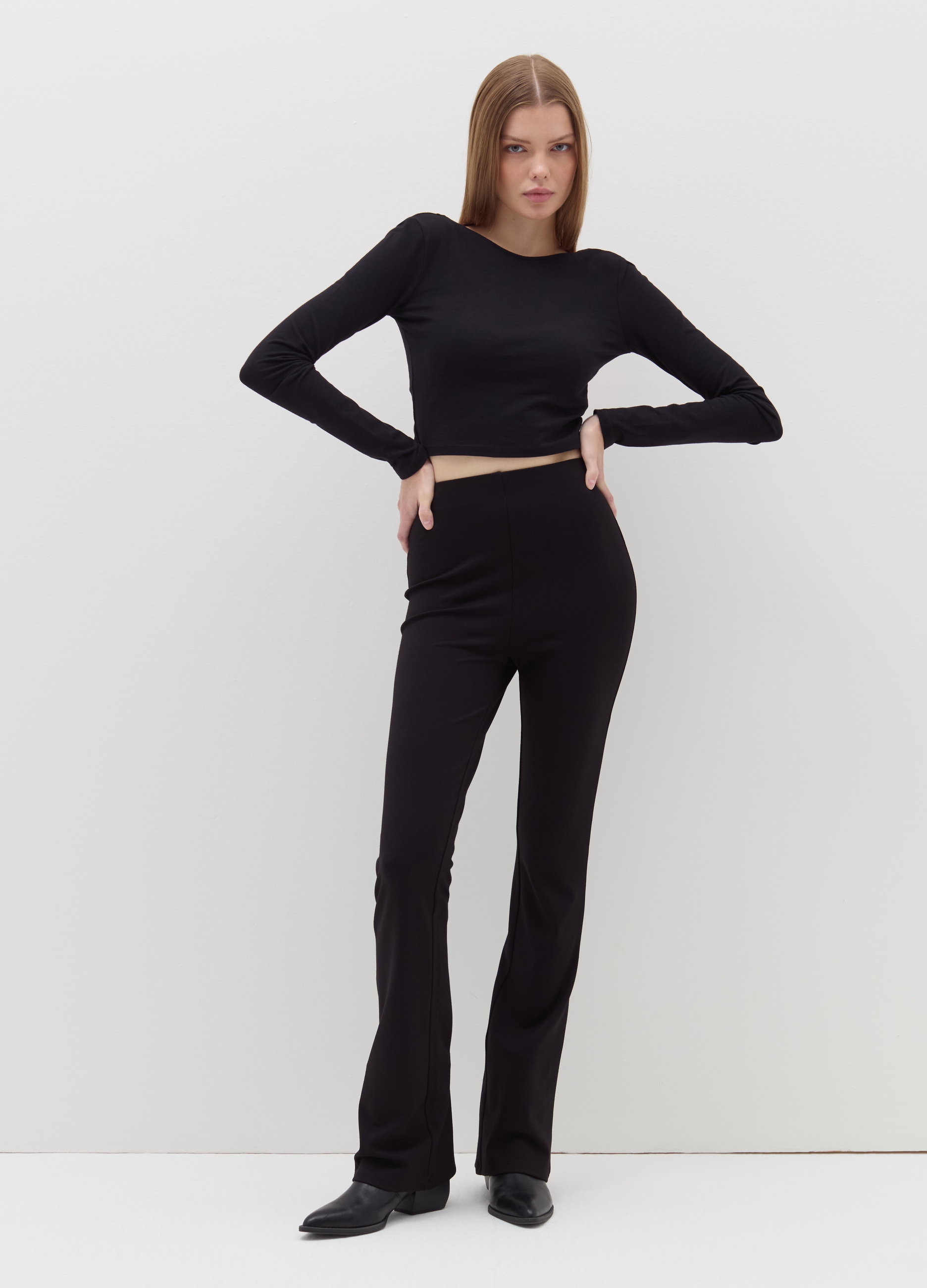 B.ANGEL, T-shirt Con Schiena Scoperta, Donna, Nero, Taglia: S