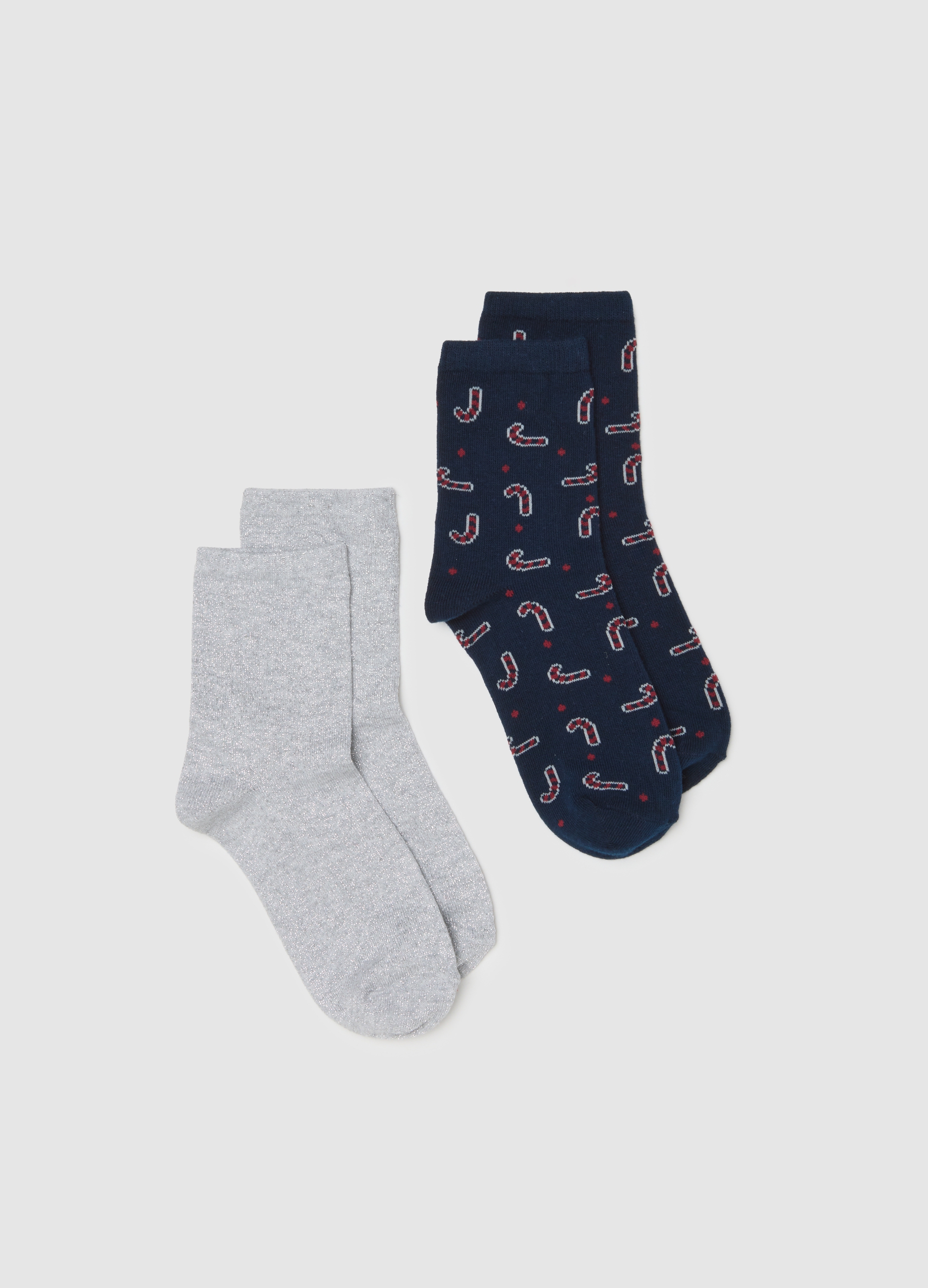 OVS, Bipack Calzini Natalizi Corti In Misto Cotone Multicolor, Donna, Multicolor, Taglia: 39-41