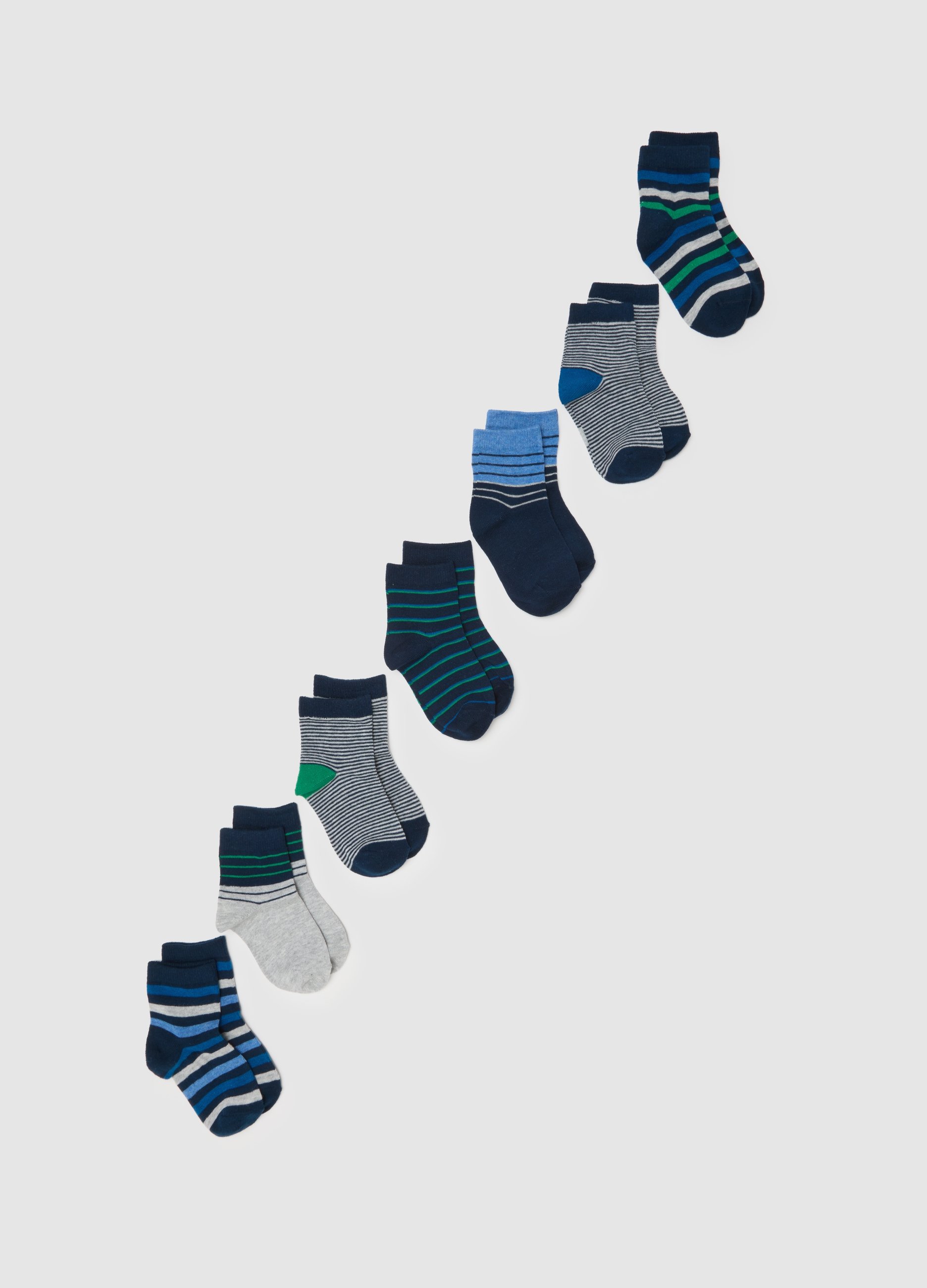 Set Bipack Calze Da Bambino In Misto Cotone Multicolor, Niño, Grey/Blue/Green, Talla: 28/30