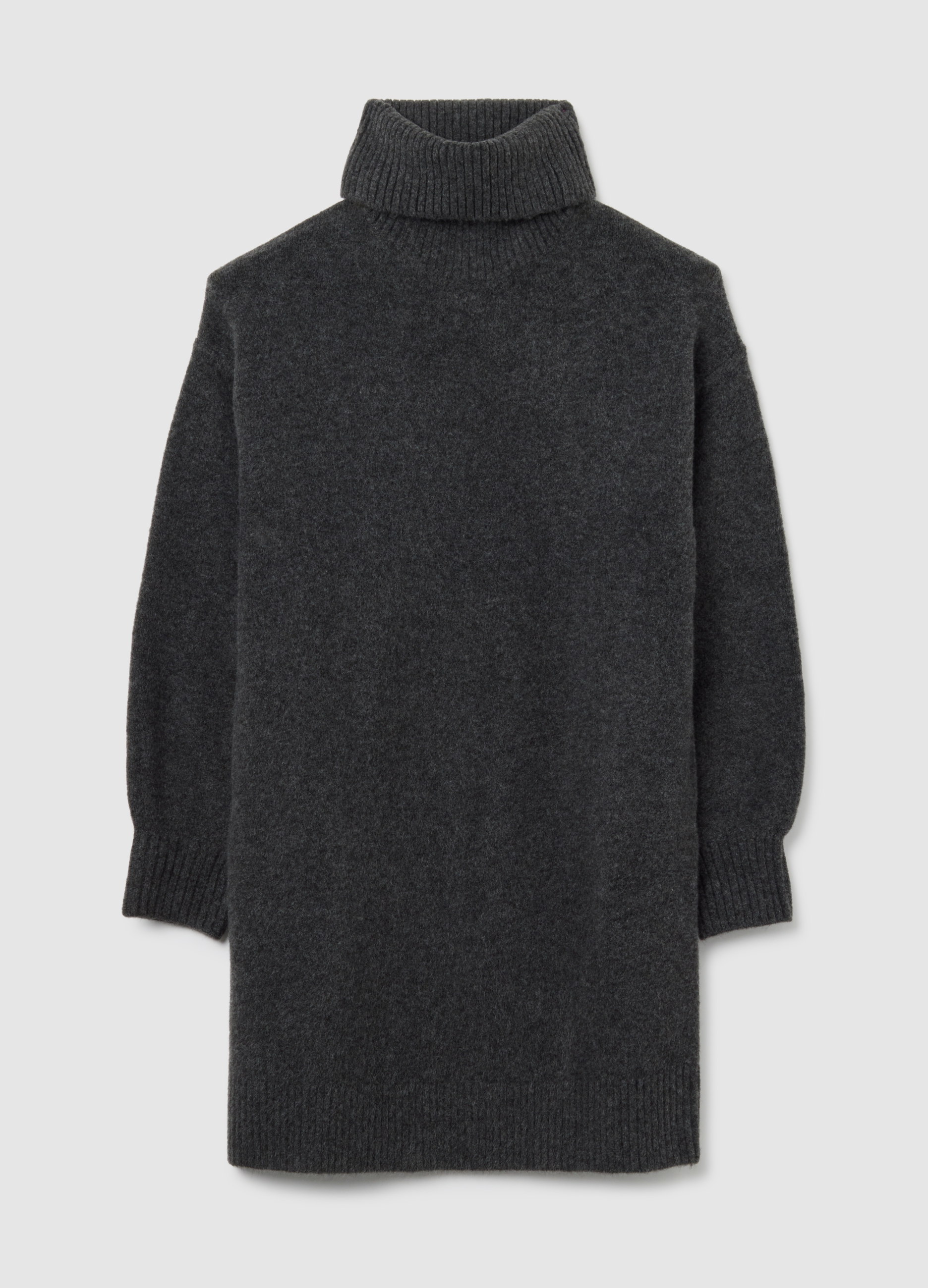 Suéter De Cuello Alto Gris Ajuste Regular, Mujer, Gris pizarra, Talla: 36