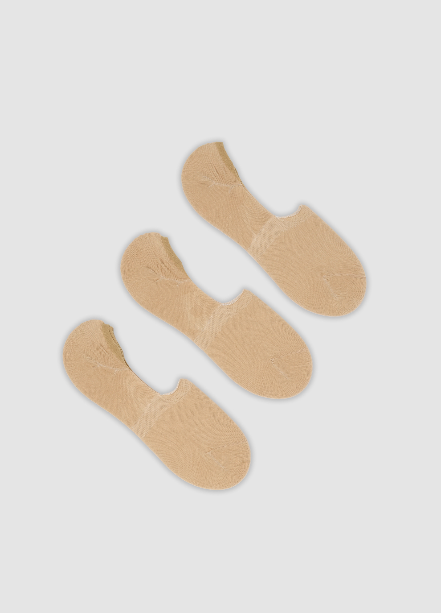 OVS, Tripack Di Calzini Invisibili Beige In Cotone Organico Elasticizzato, Uomo, Beige, Taglia: 38-42