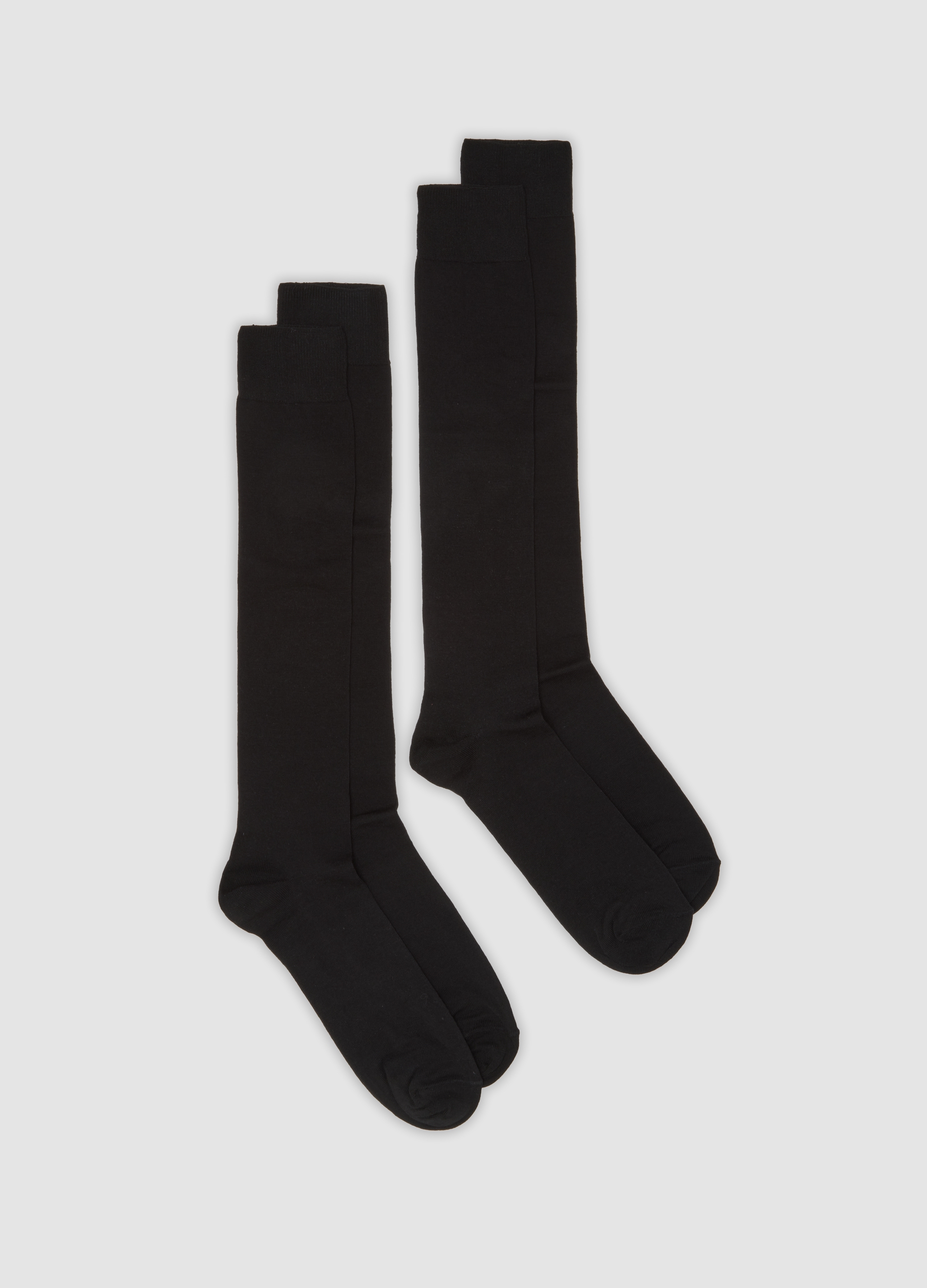OVS, Bipack Di Calze Lunghe Nere In Cotone Elasticizzato, Uomo, Nero, Taglia: 38-42