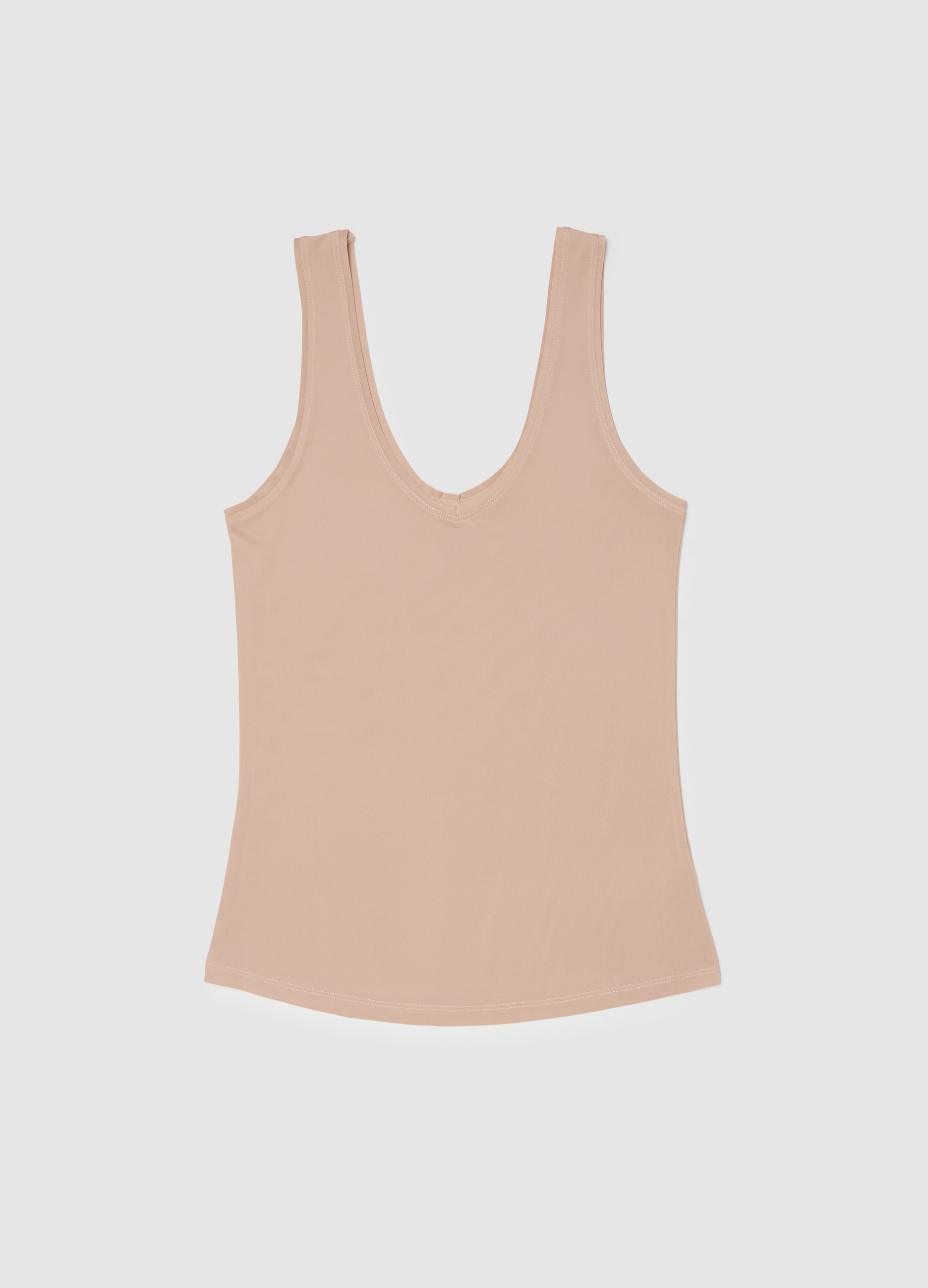 OVS, Canotta Bianca Deep V Regular Fit, Donna, Bianco, Taglia: S