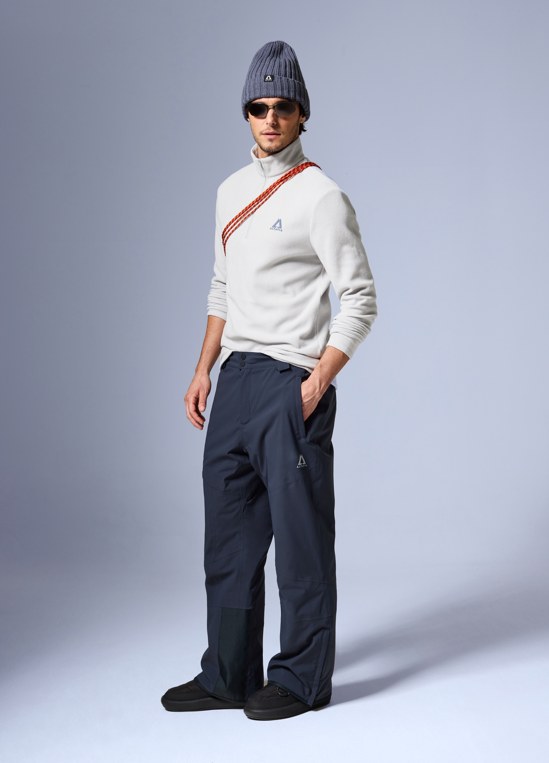 ALTAVIA, Forro Polar Media Cremallera Altavia Con Deborah Compagnoni, Unisex, Blanco hielo, Talla: S