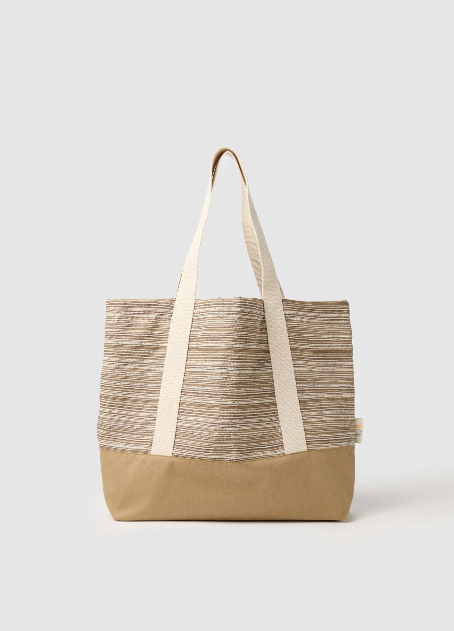 OVS, Bolso De Mujer Beige Con Detalles De Rayas Quid, Mujer, Beige Jaspeado