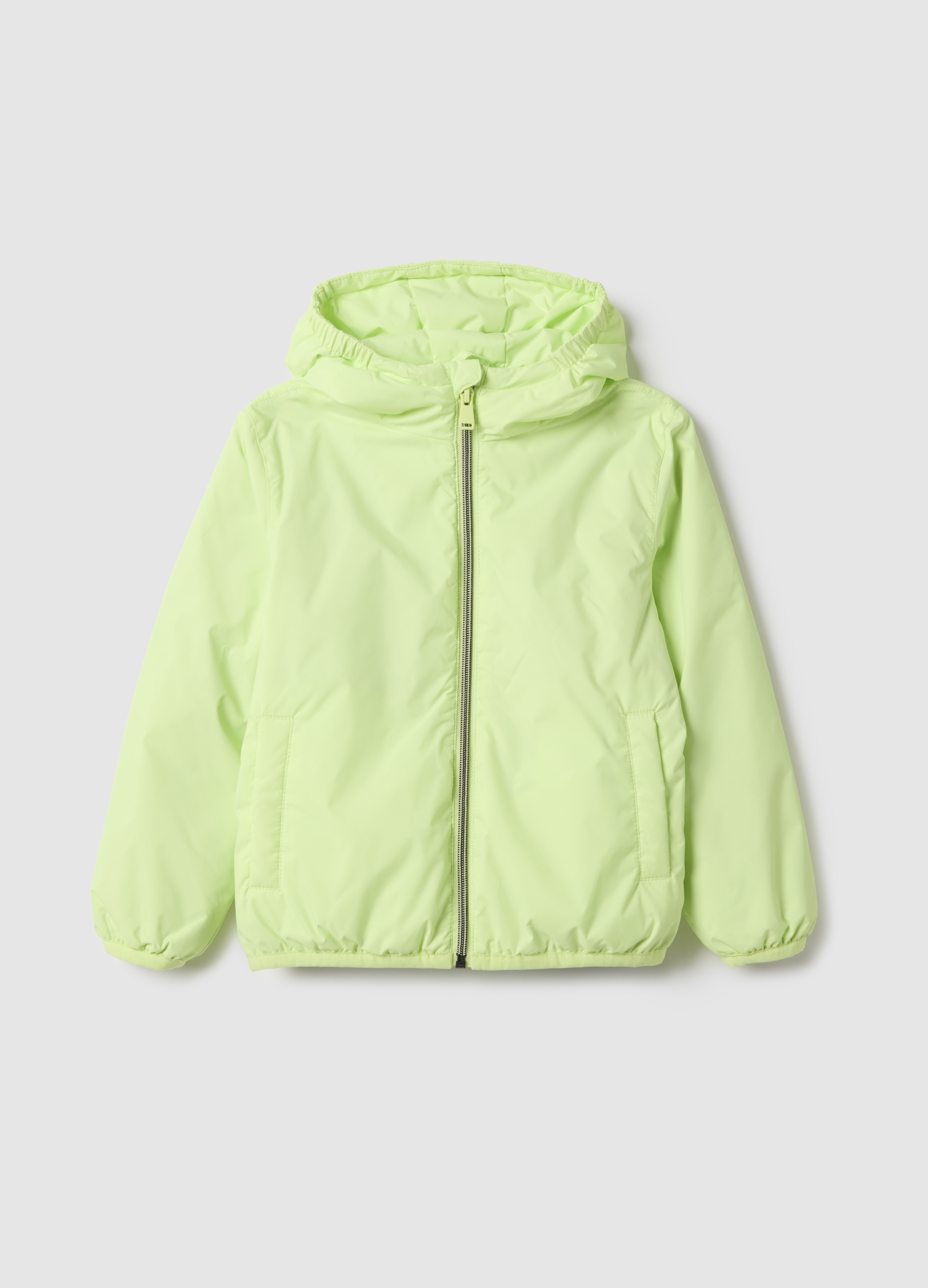 OVS KIDS, Chaqueta De Tela Verde Corte Regular Para Niños Con Capucha, Niño, Verde claro, Talla: 6-7