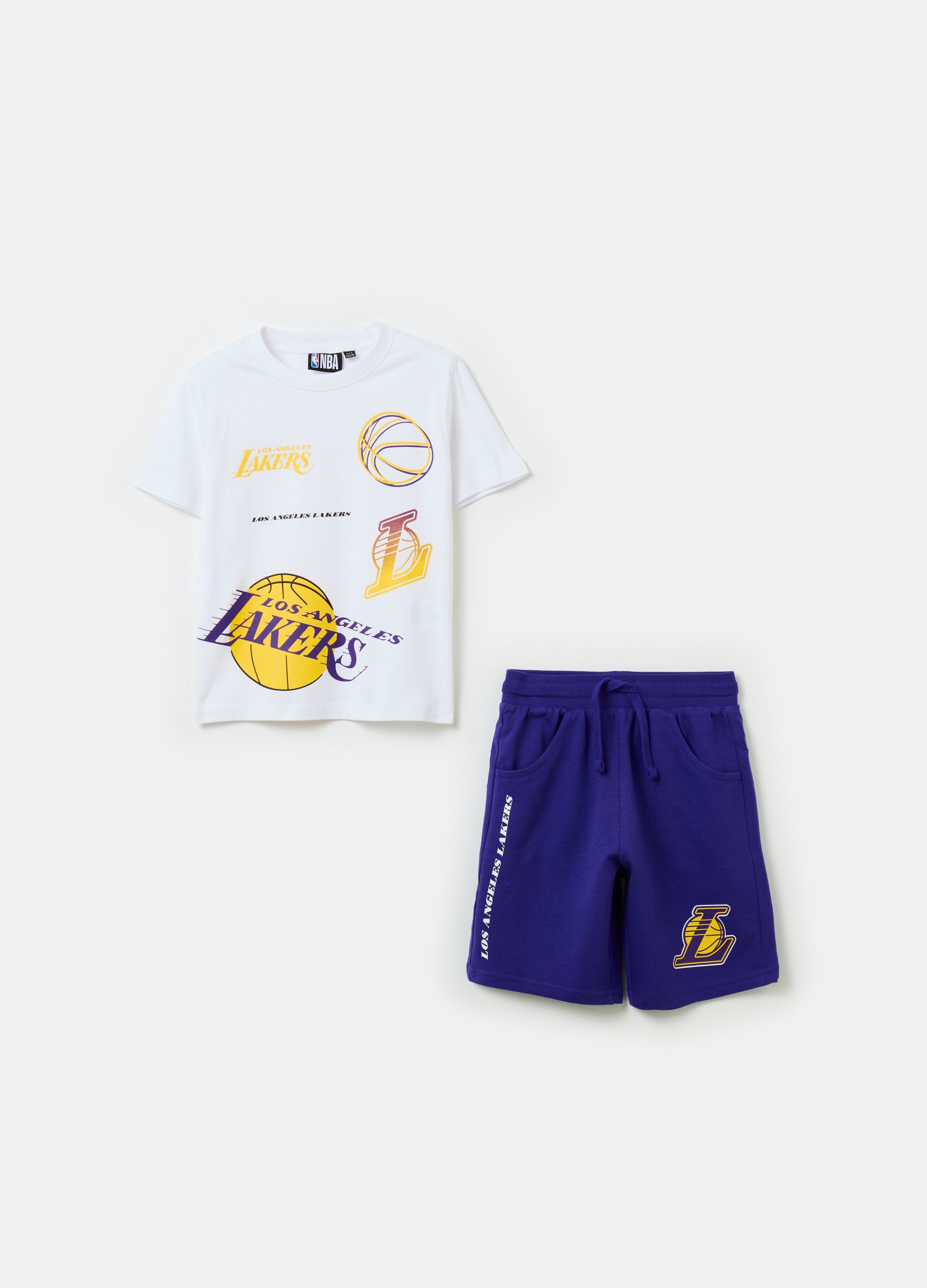 0000, Jogging Set Stampa Nba Los Angeles Lakers, Bambino, Multicolor, Taglia: 6-7