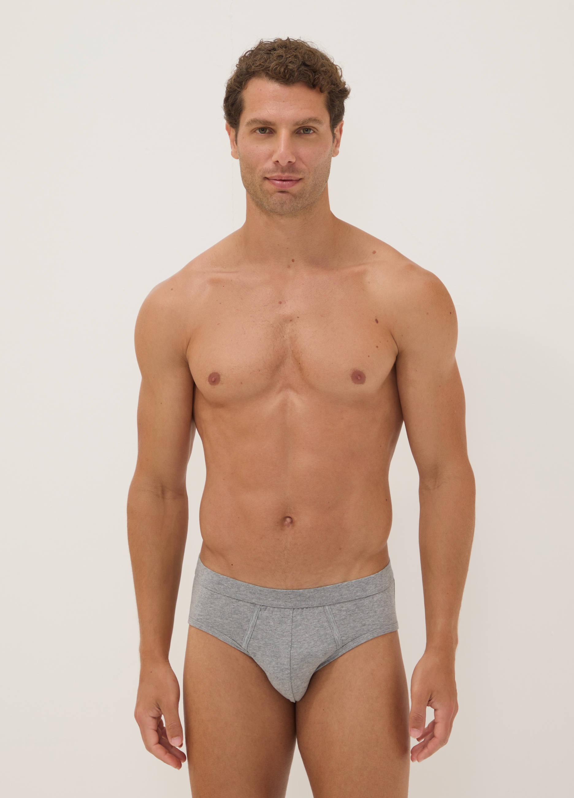 OVS, Bipack Di Slip Grigi In Cotone Supima Elasticizzato, Uomo, Grigio, Taglia: L