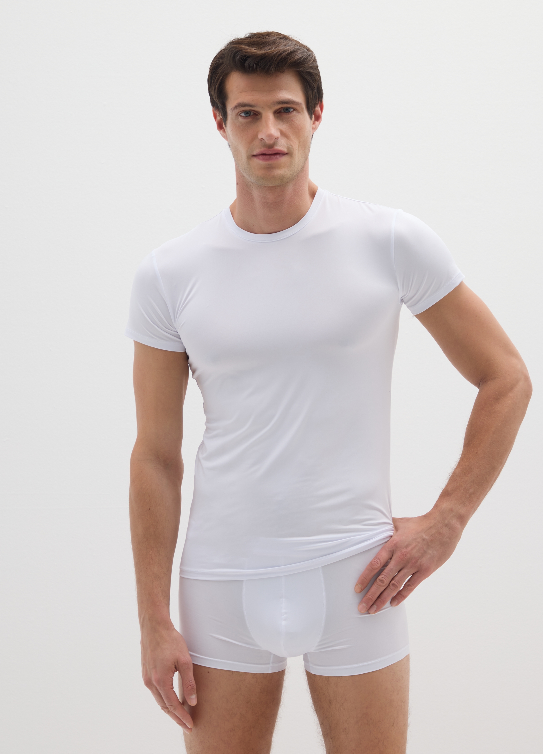 OVS, Bipack Di T-shirt Bianche In Microfibra Regular Fit, Uomo, Bianco, Taglia: S