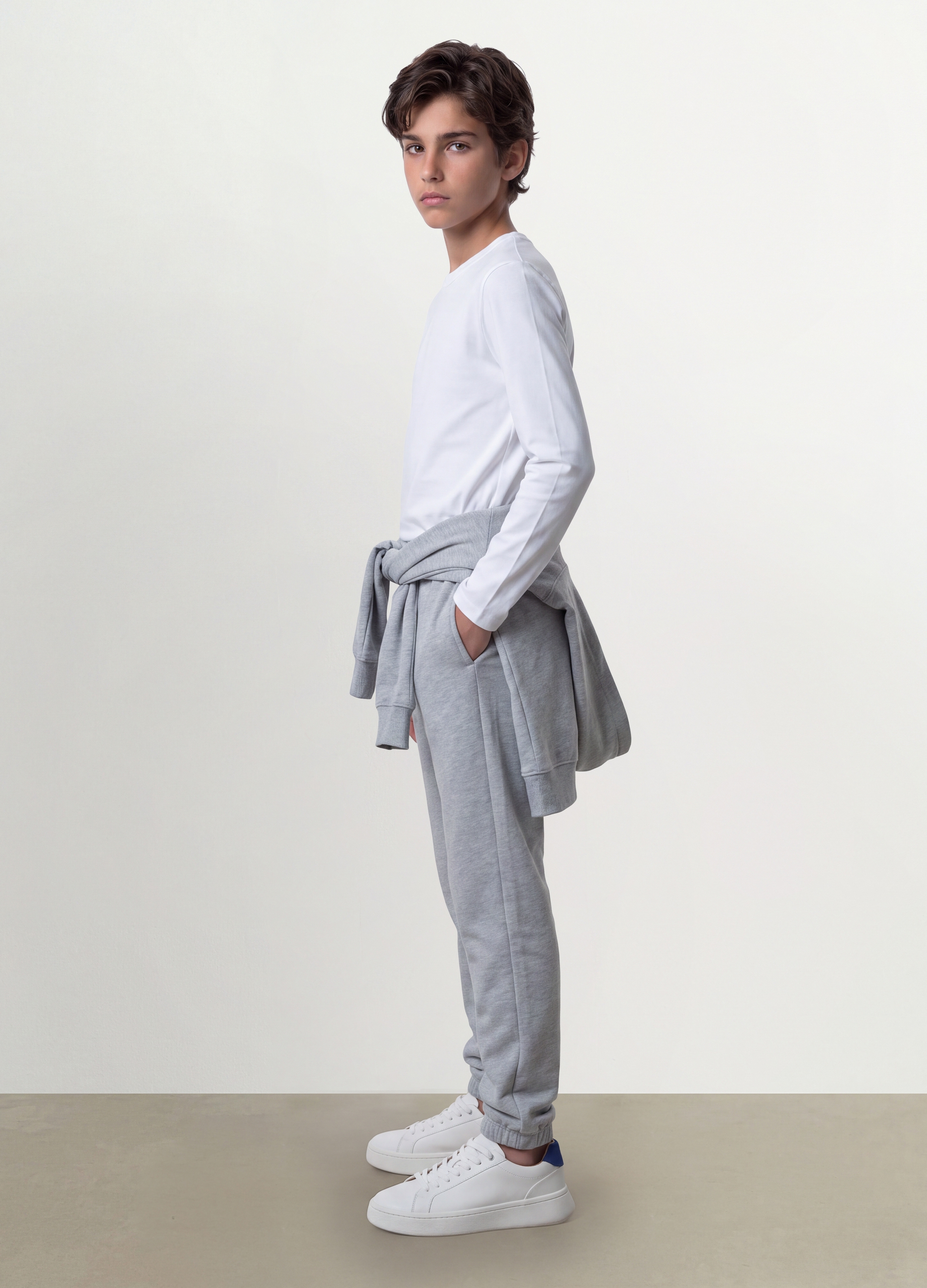 OVS KIDS, Jogger Grigi In Puro Cotone Organico Con Coulisse Per Ragazzo, Bambino, Grigio, Taglia: 10-11