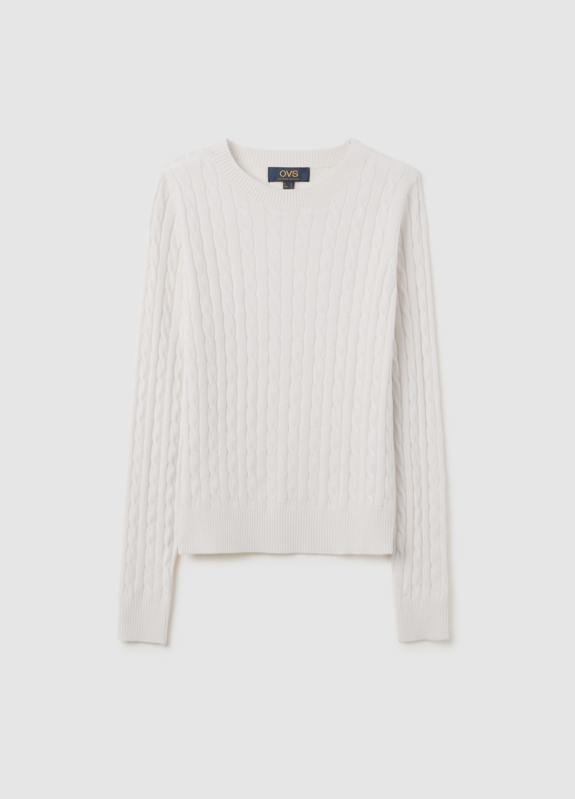 Jersey Blanco Con Cuello Redondo, Mujer, Blanco Tiza, Talla: XXL