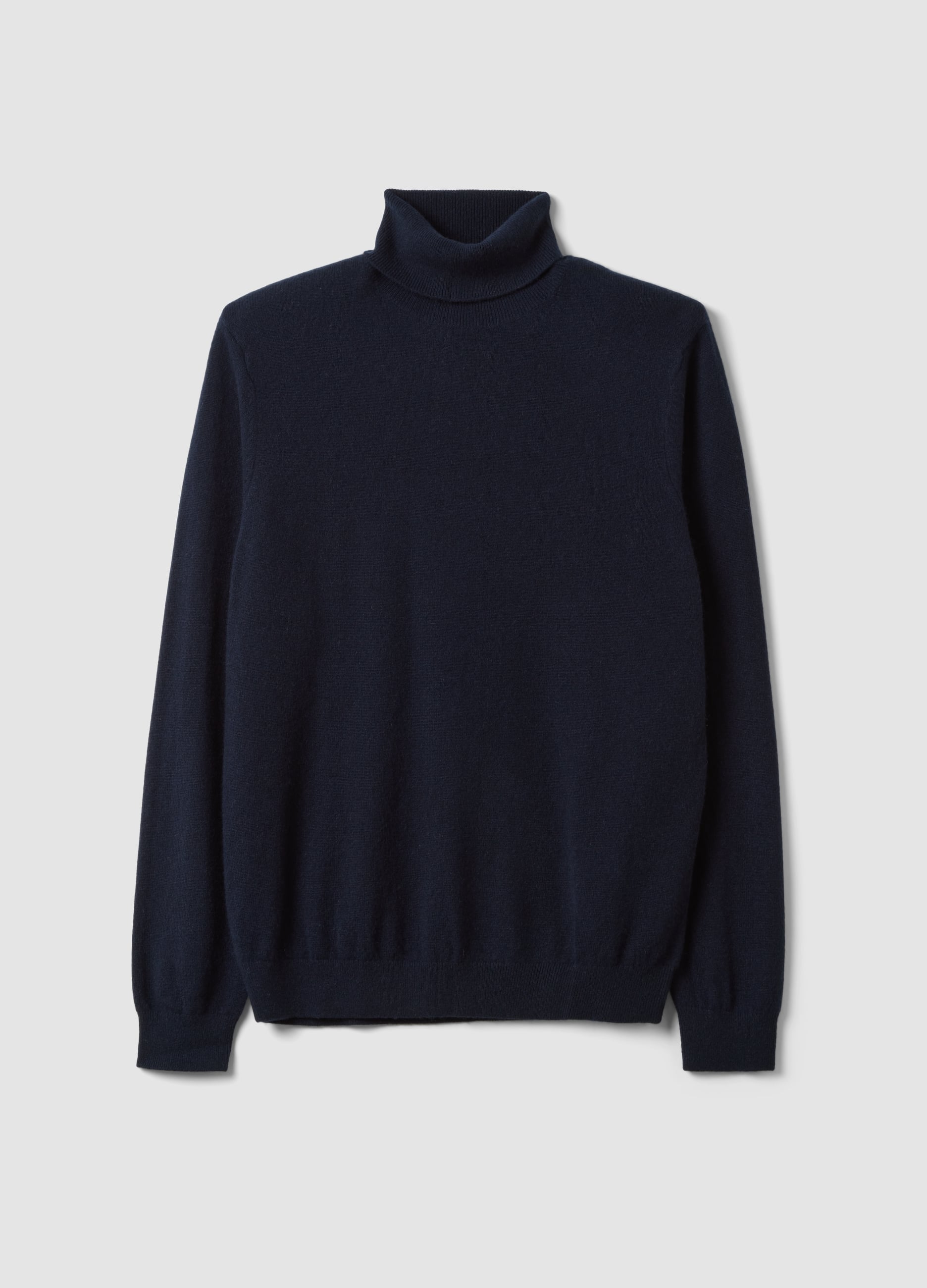 Piombo Contemporary, Maglia Dolcevita Blu In Puro Cashmere Regular Fit, Unisex, Blu, Taglia: S