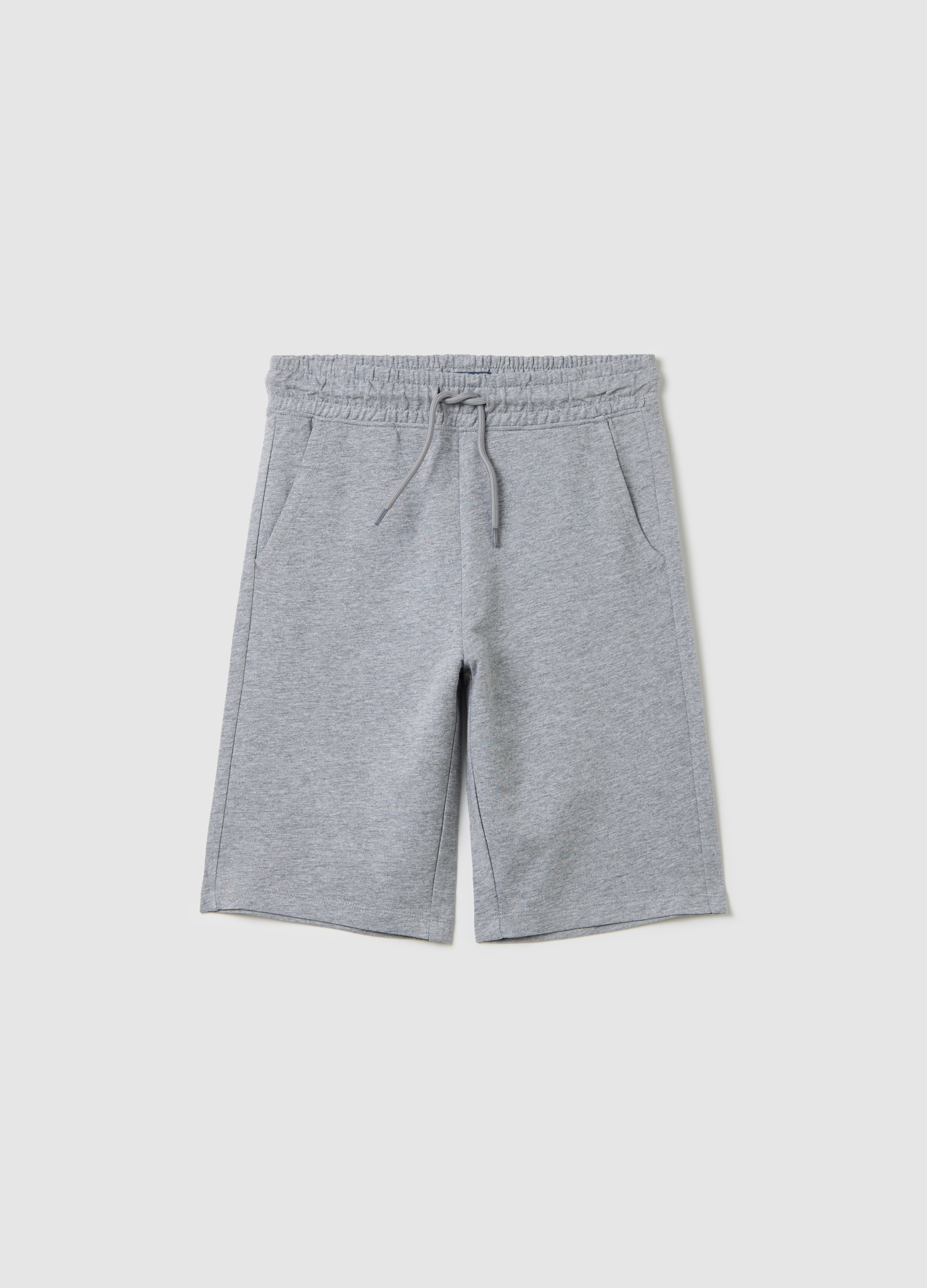 OVS, Bermuda Grigi In Felpa Con Coulisse E Tasche, Bambino, Grigio, Taglia: 10-11