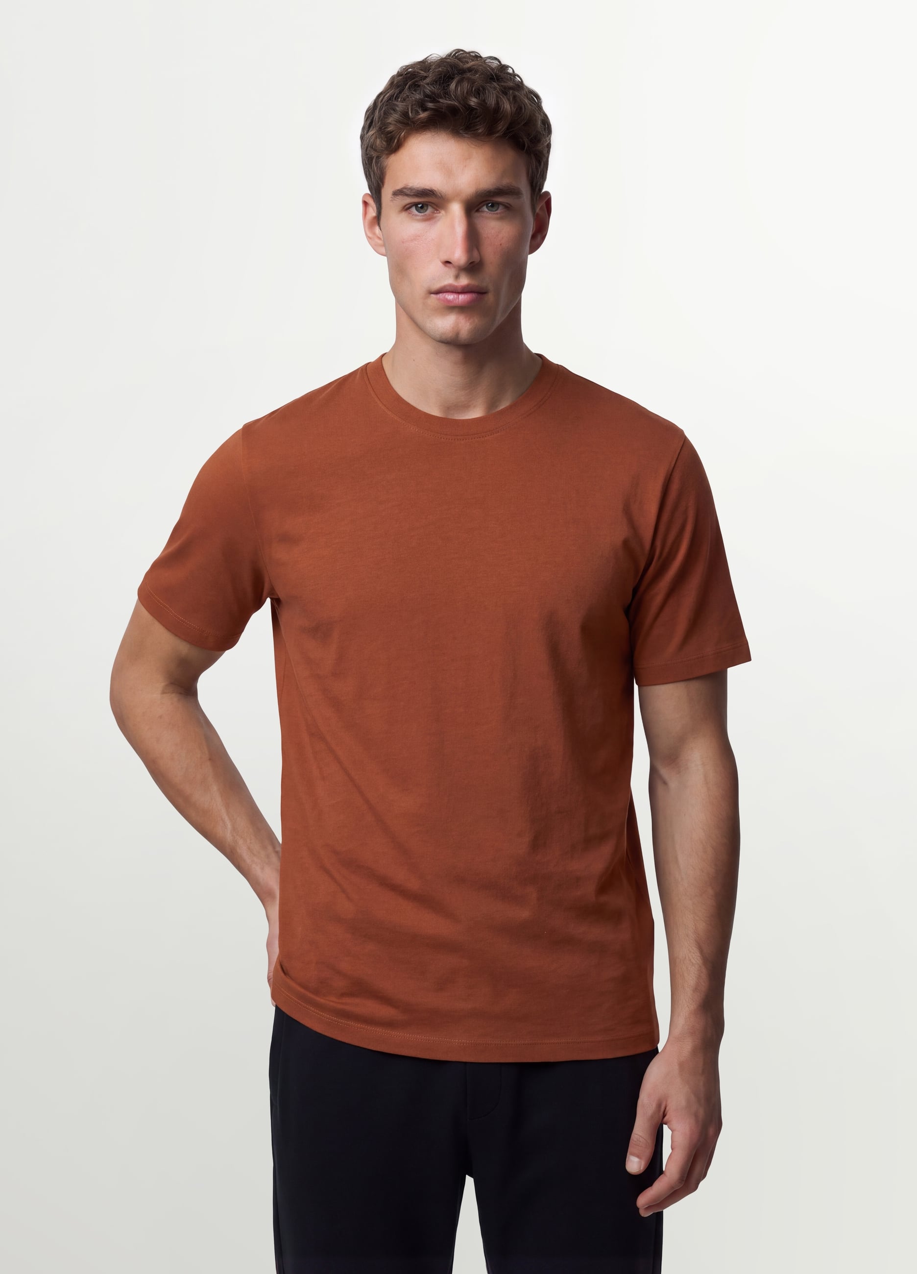 OVS, T-shirt Marrone In Puro Cotone Organico Jersey Regular Fit, Uomo, Marrone, Taglia: XL