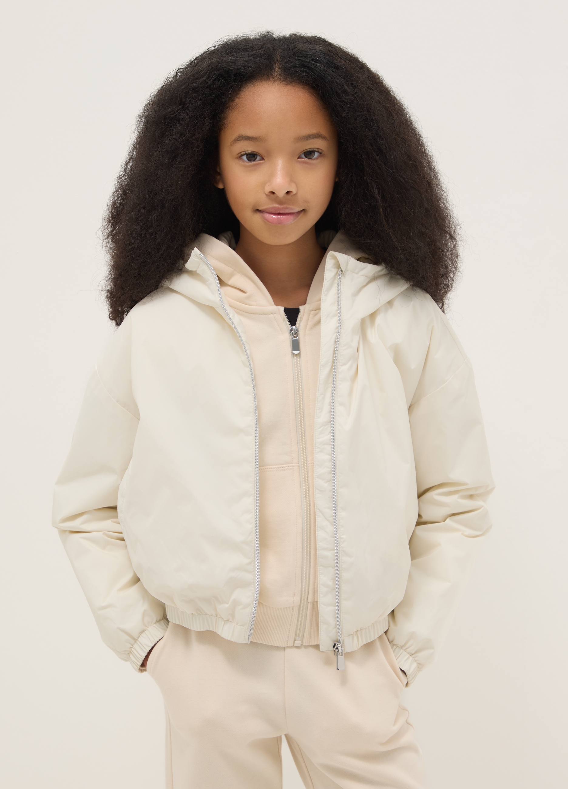 OVS KIDS, Chaqueta Blanca Acolchada Regular Fit Con Capucha Para Niñas, Niña, Blanco óptico, Talla: 12-13