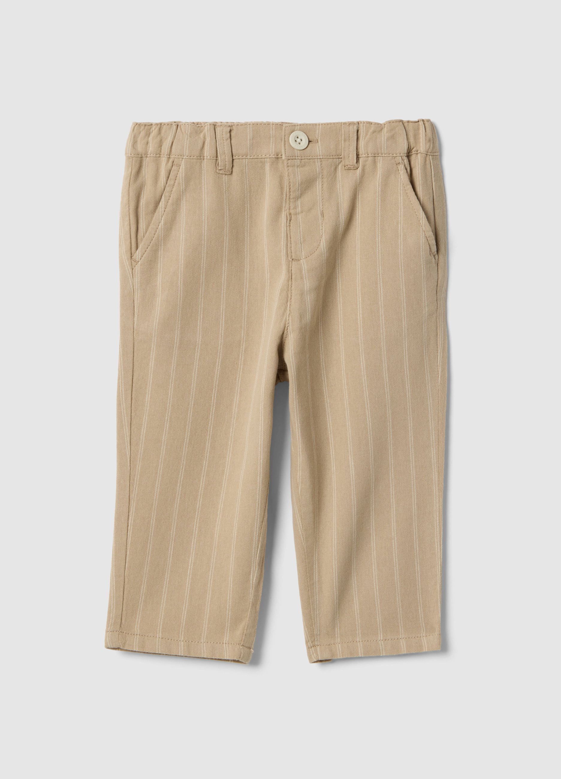 FAGOTTINO, Pantaloni In Puro Cotone Beige A Righe Da Bimbo Regular Fit, Niño, Beige Jaspeado, Talla: 30-36