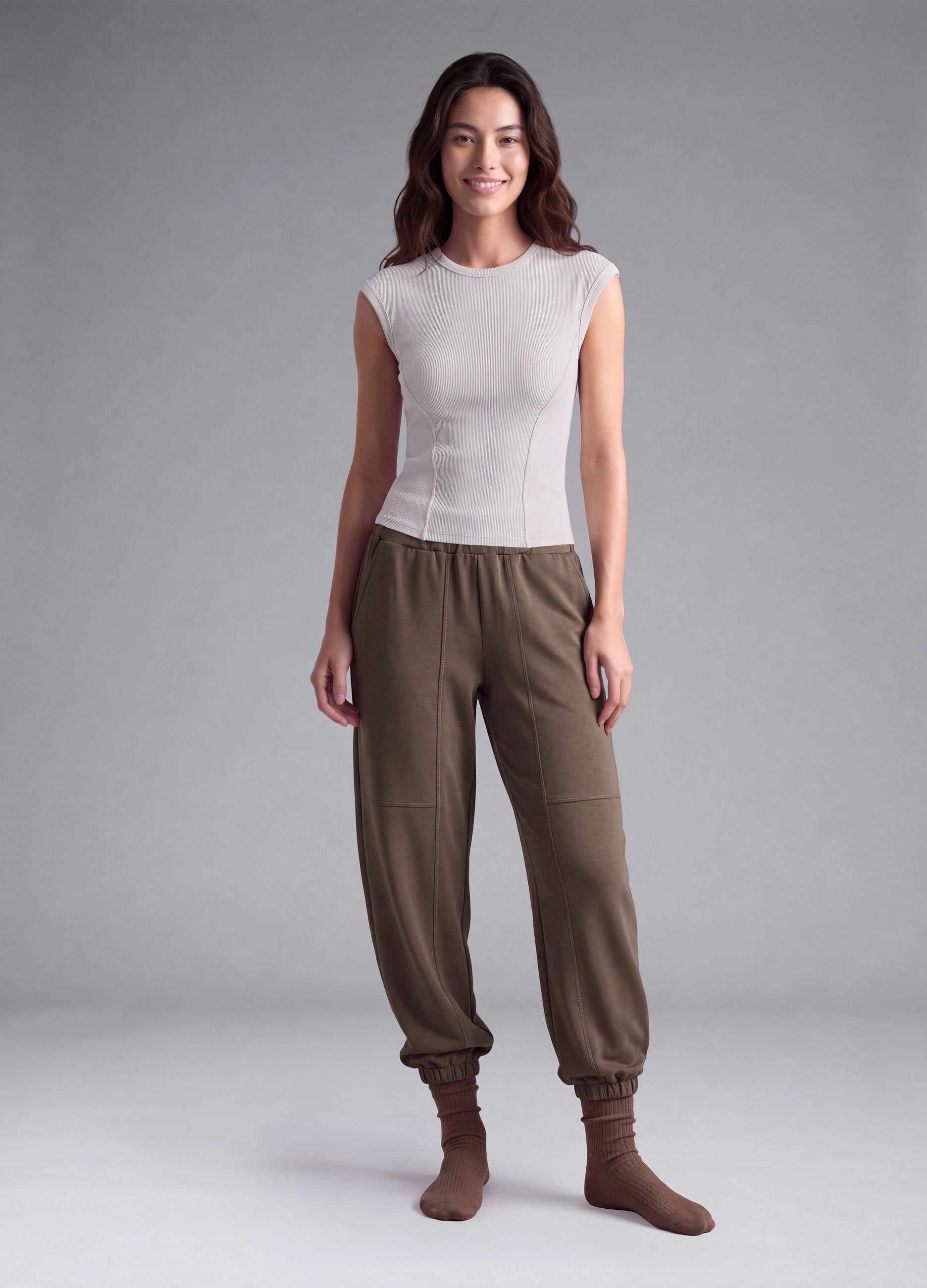 Altavia Studio, T-shirt Fitted Bianca In Modal Elasticizzato A Costine Altavia Studio, Donna, Bianco, Taglia: L