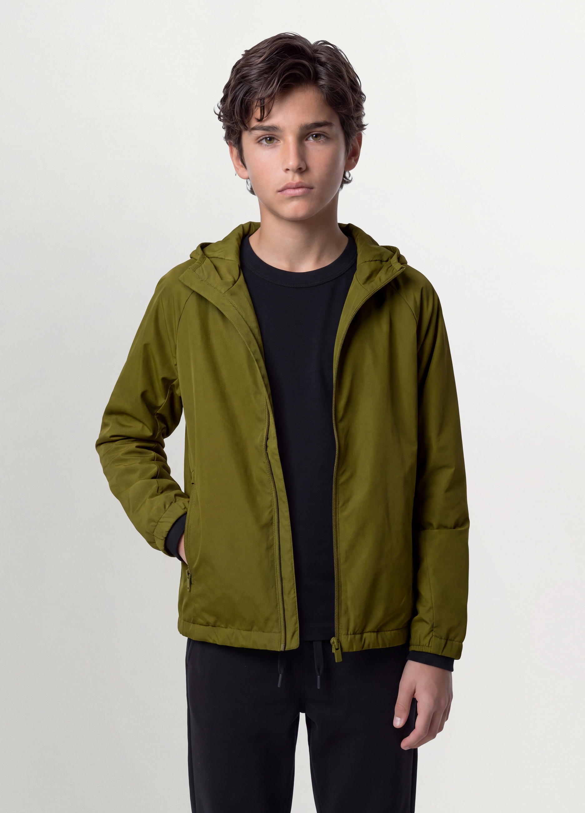 OVS KIDS , Grüne Regenjacke Mit Kapuze Und Reißverschluss Für Jungen, Junge, Verde, Größe: 14-15