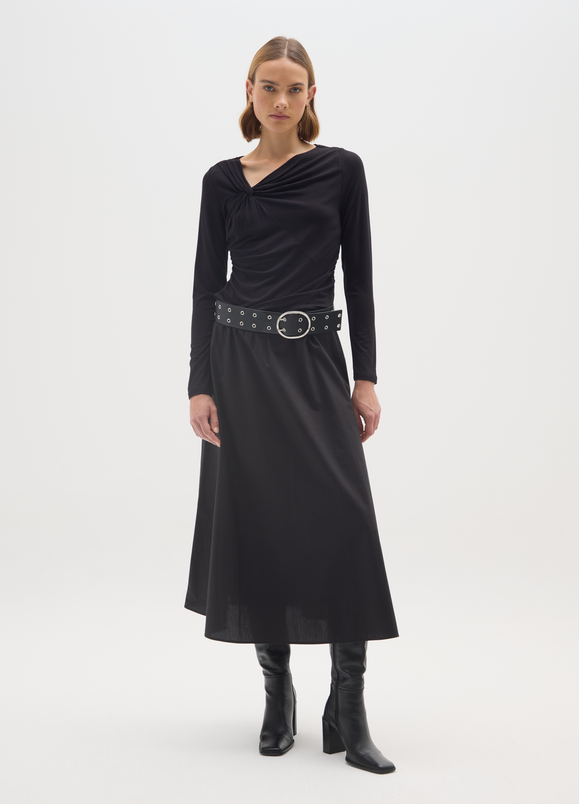 OVS, T-shirt Nera A Maniche Lunghe In Viscosa Elasticizzata, Donna, Nero, Taglia: XXL