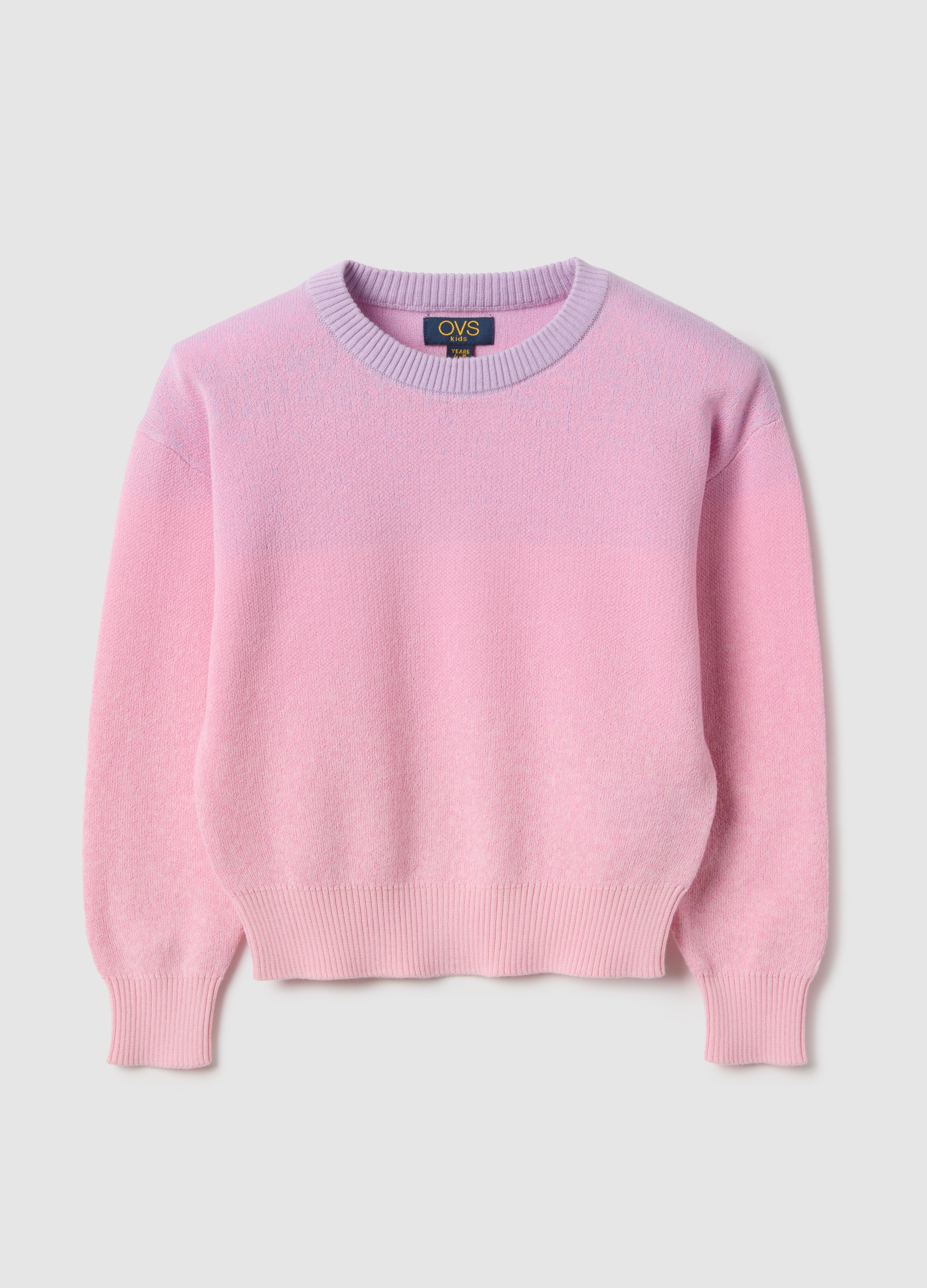 OVS KIDS, Maglione In Puro Cotone Rosa Da Bambina Regular Fit Con Motivo Sfumato, Rosa, Taglia: 4-5