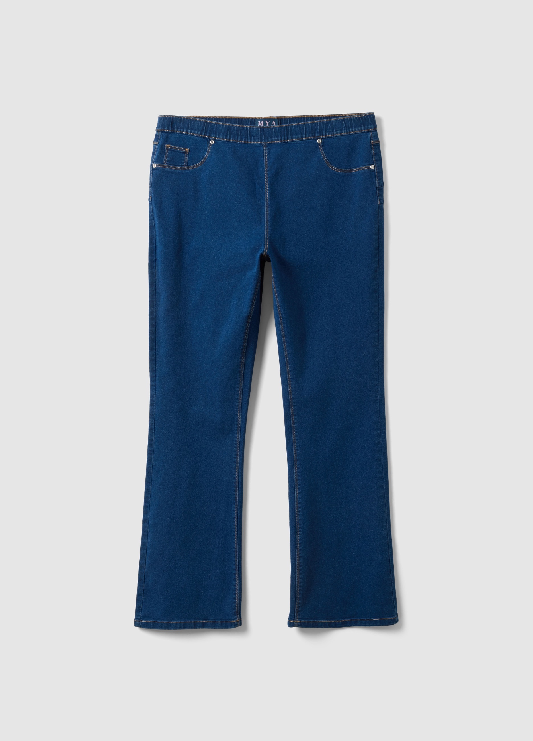 Pantaloni Bootcut Blu In Cotone Elasticizzato Regular Fit, Mujer, Blu Bluette, Talla: 39