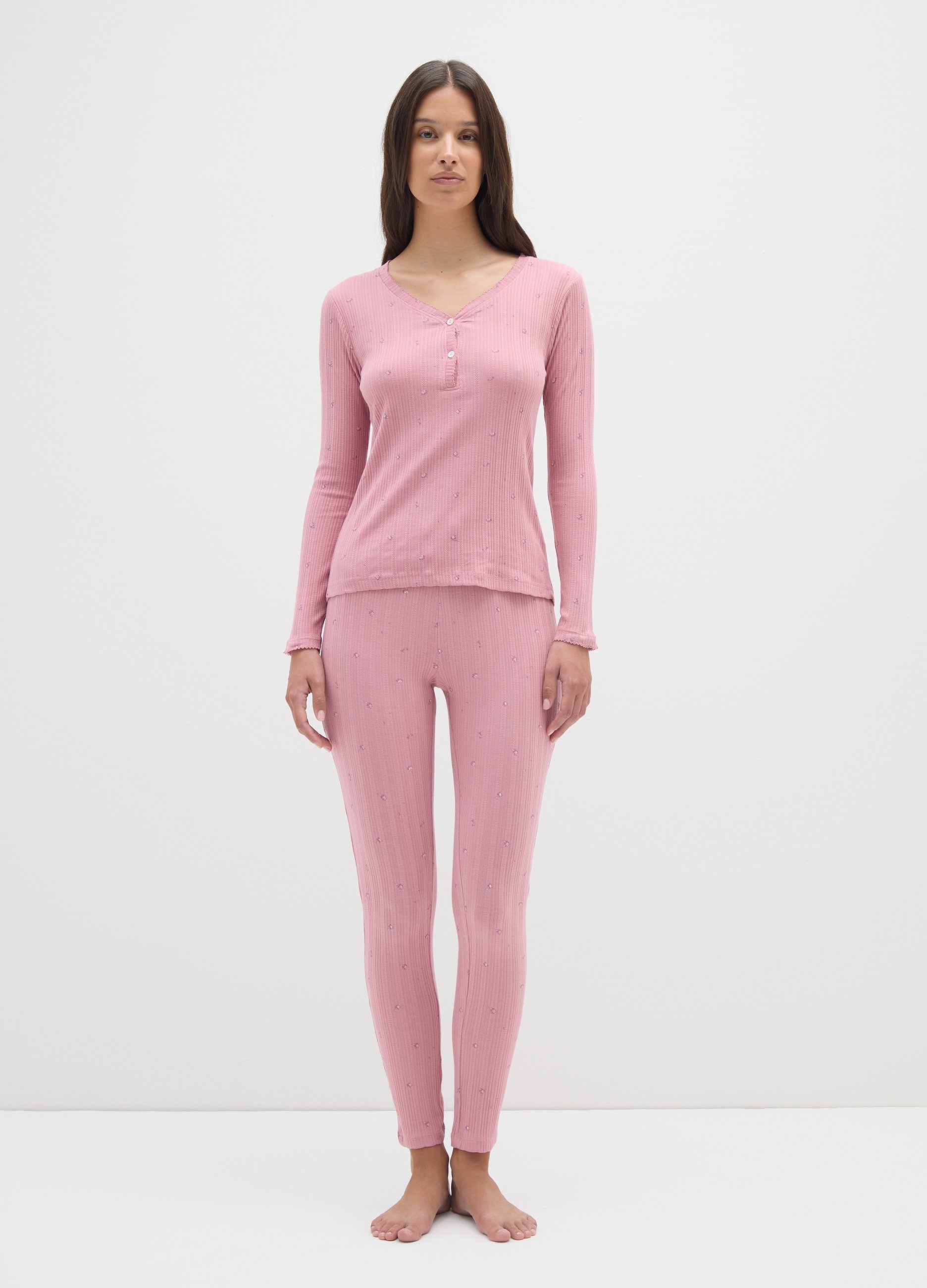 OVS, Pantaloni Da Pigiama In Puro Cotone Rosa, Donna, Rosa, Taglia: L