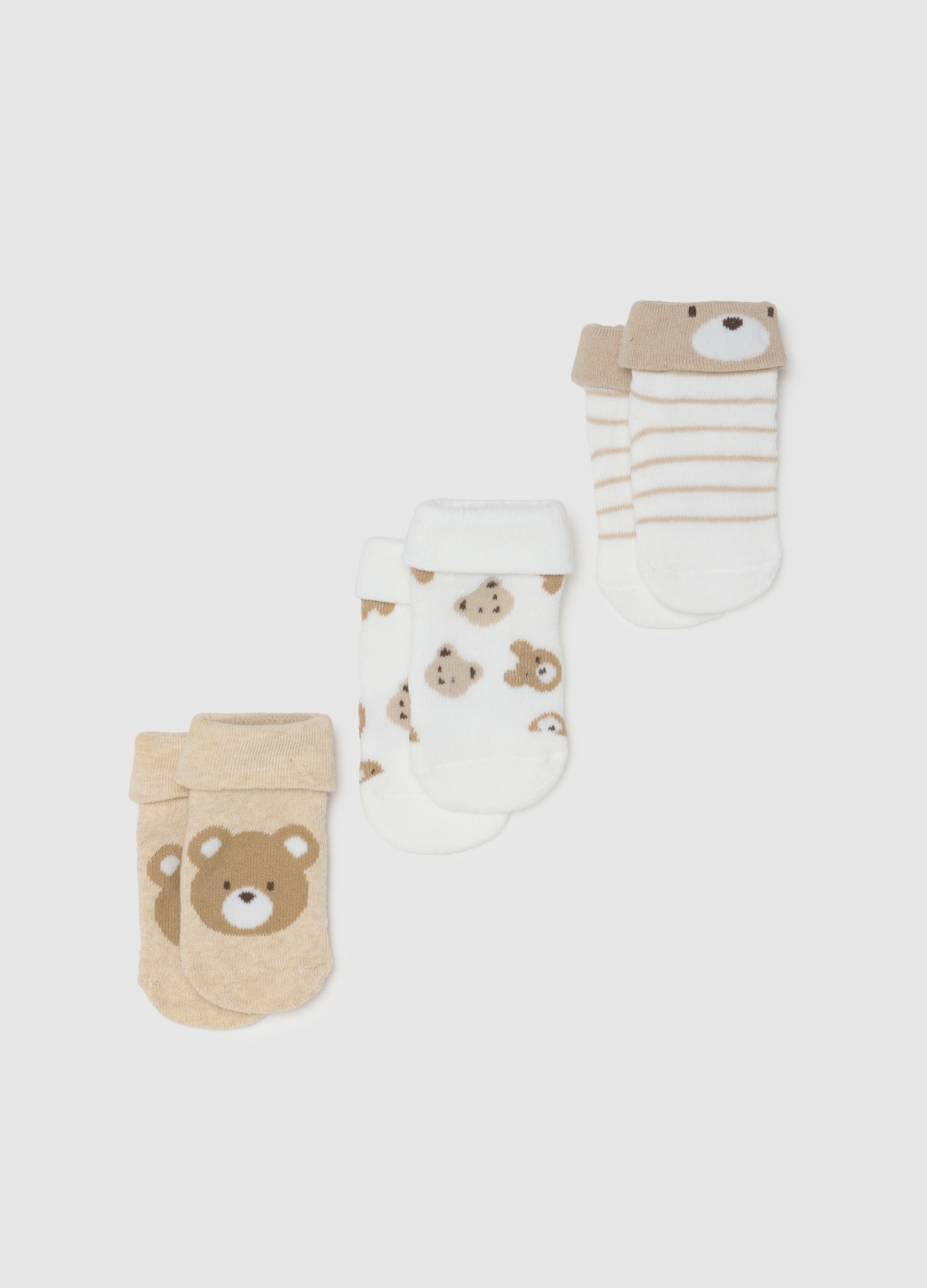 FAGOTTINO, Tripack Di Calzini Da Neonato In Cotone Multicolor Elasticizzati, Multicolor, Taglia: 6-12