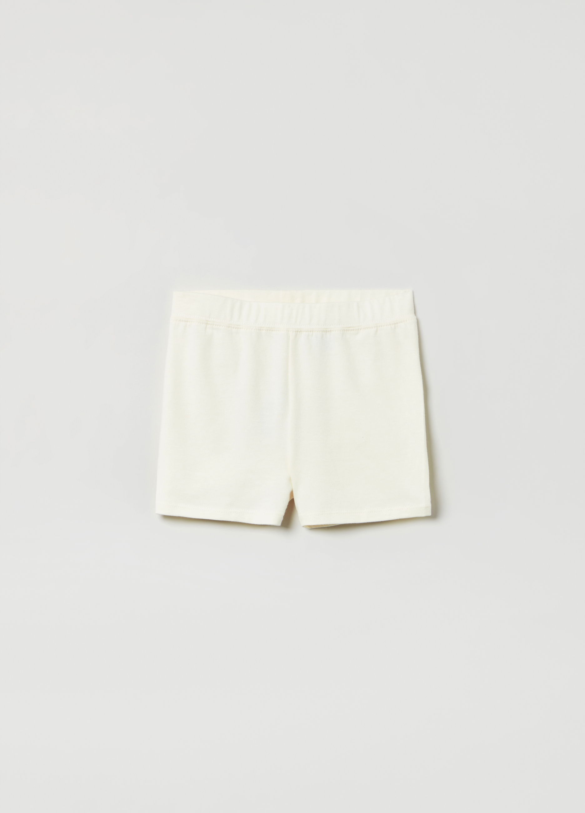 OVS, Shorts In Cotone Bio Tinta Unita, Unisex, Bianco, Taglia: 4Y/99-107