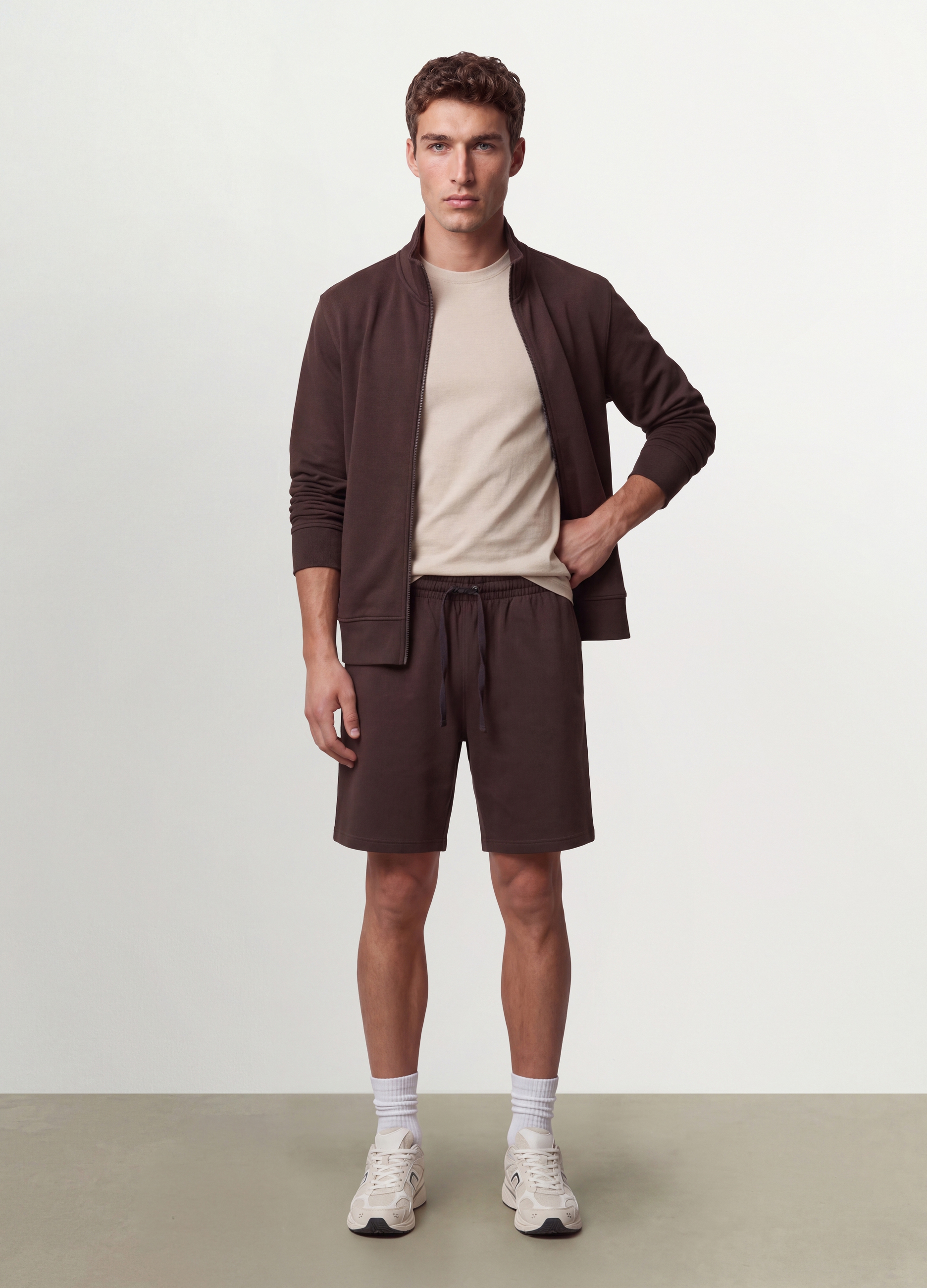 OVS, Shorts Marrone In Misto Cotone Con Vita Elasticizzata Regular Fit, Uomo, Marrone, Taglia: XL