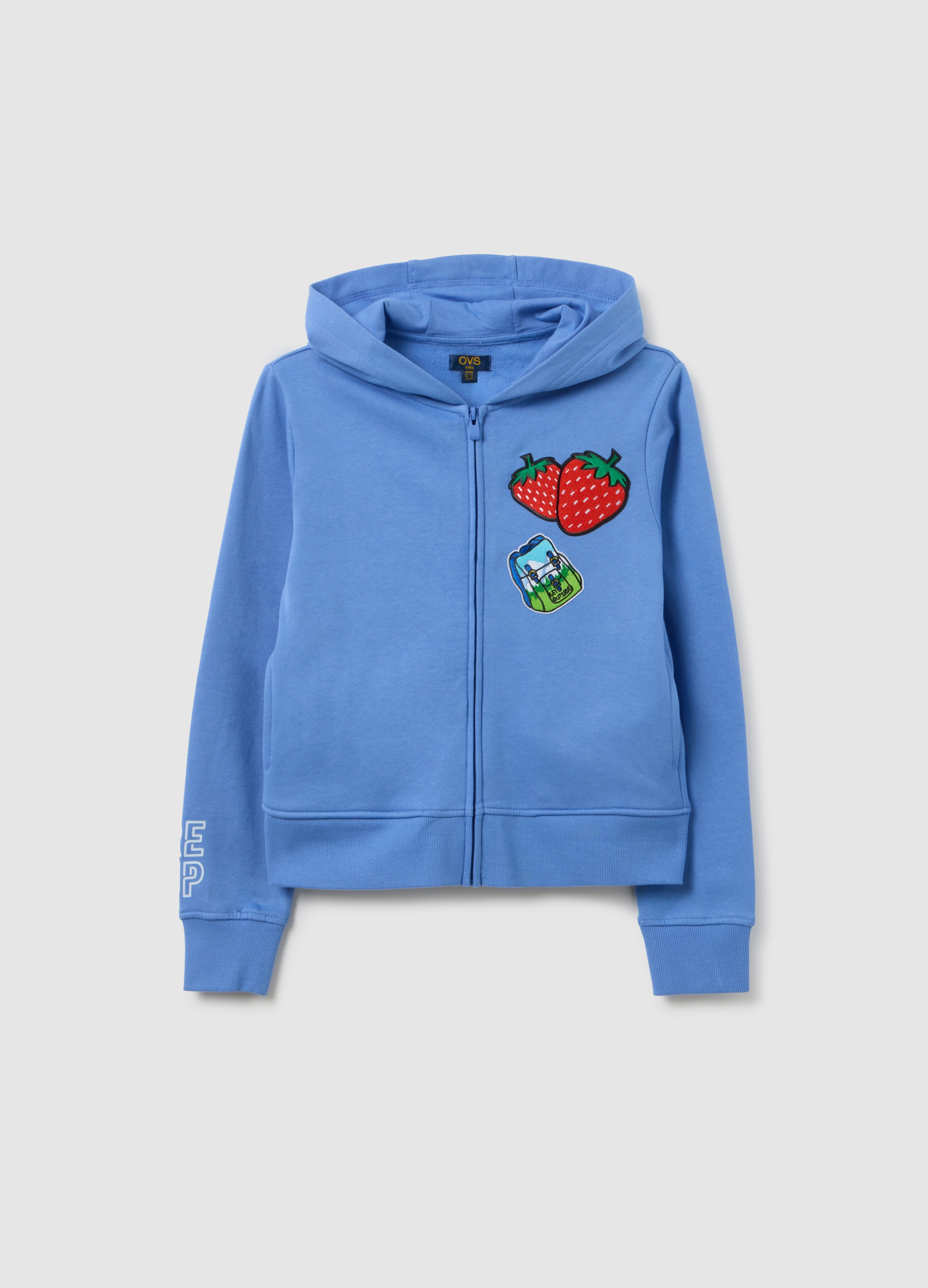 OVS KIDS, Sudadera Con Cremallera De Algodón Orgánico Con Capucha, Niña, Azul Cielo, Talla: 12-13