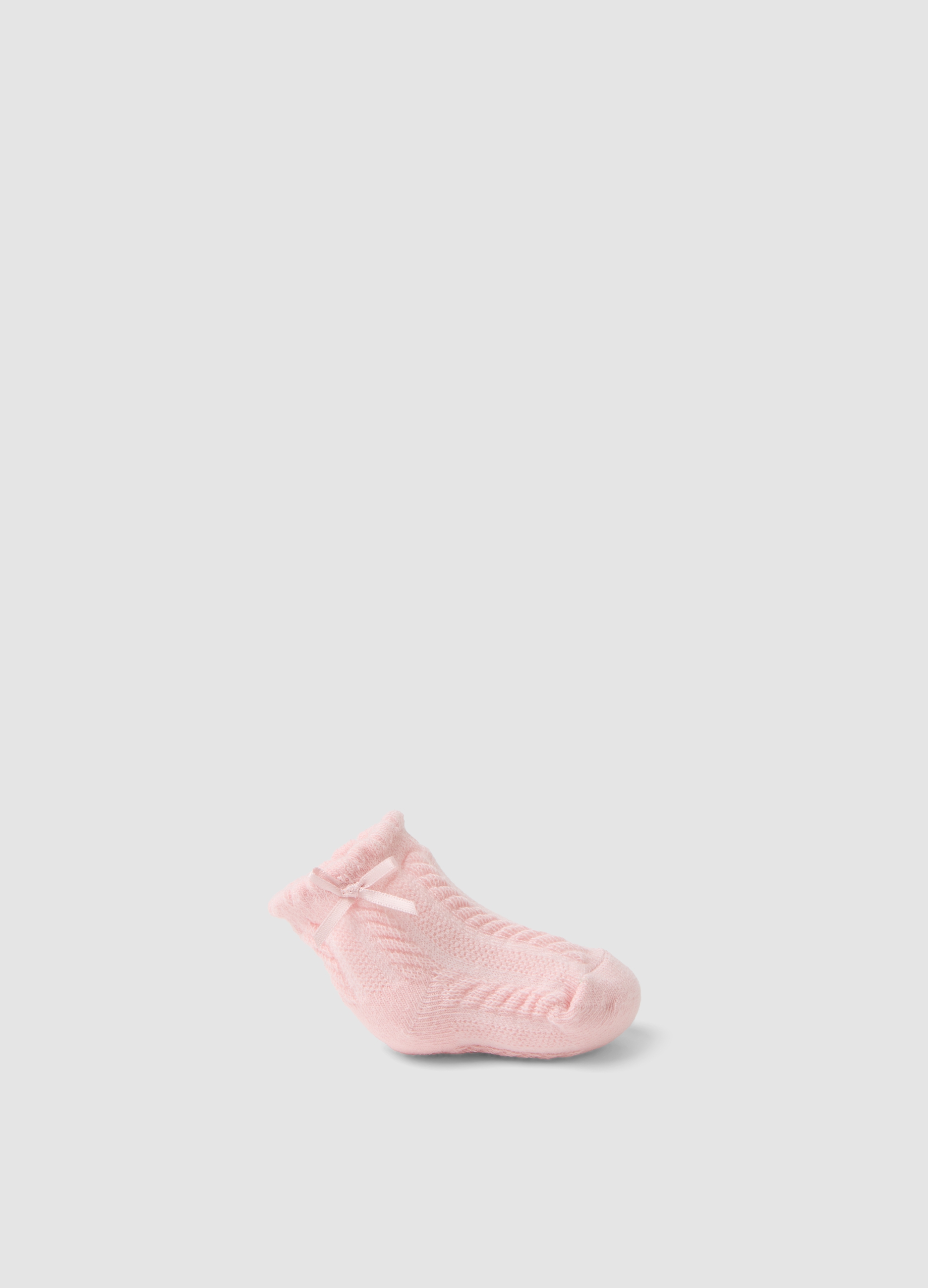 FAGOTTINO, Scarpine Rosa In Misto Cotone Organico Con Fiocchetto Per Neonata, Rosa, Taglia: T.U.
