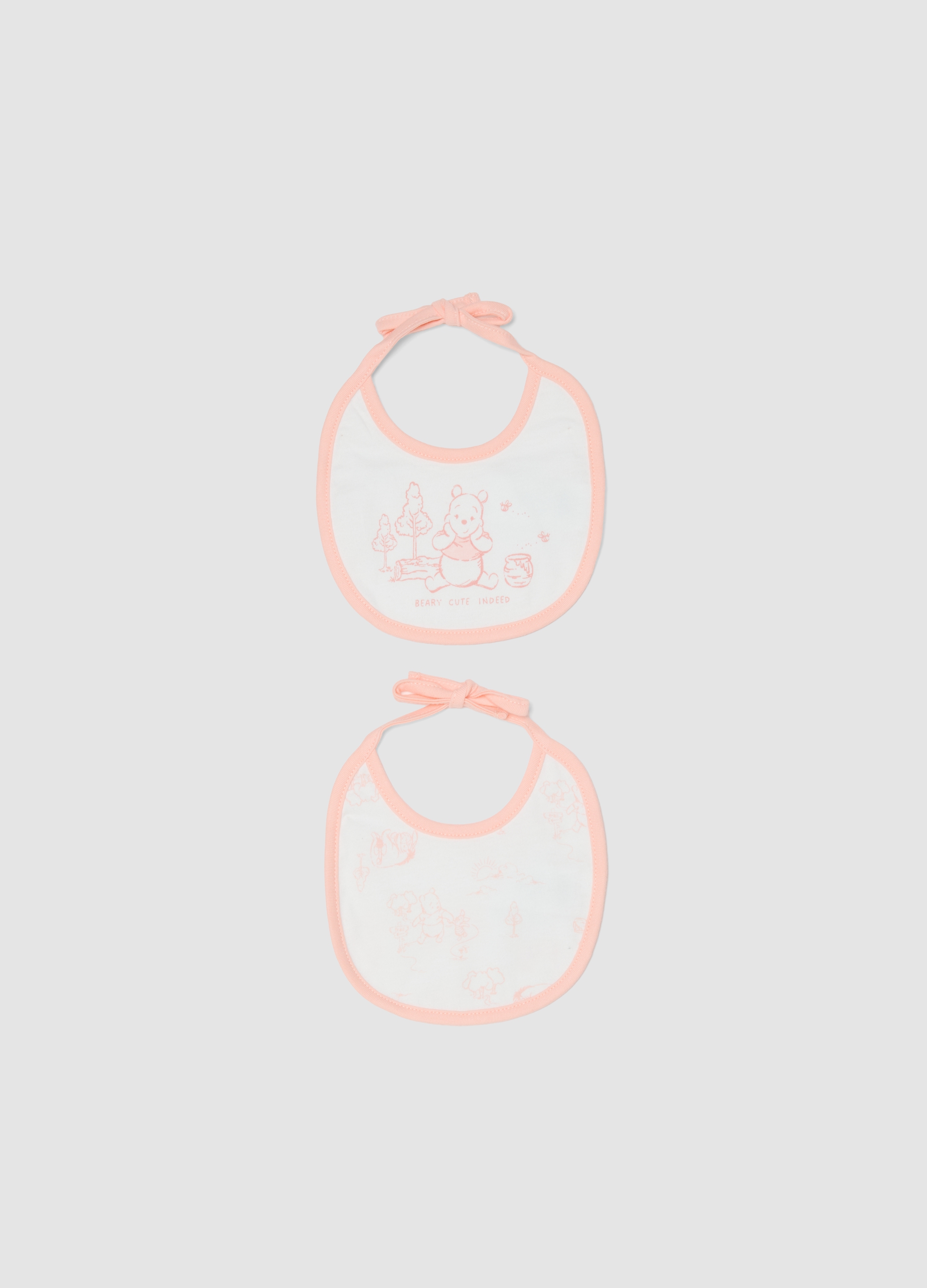 FAGOTTINO, Pack De 2 Baberos Multicolor De Puro Algodón Para Bebé Niña Winnie-the-pooh, Bebé Niña, Blanco/rosa, Talla: T.U.