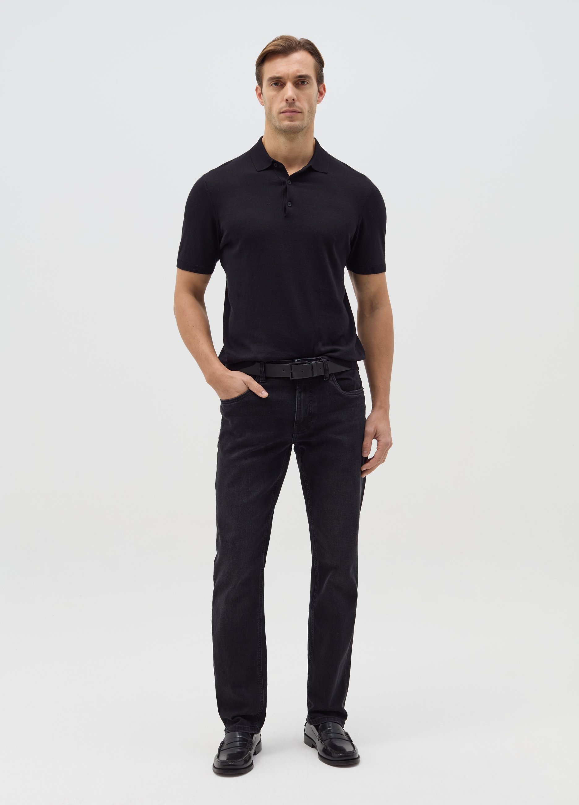 OVS , Jeans Comfort Fit Stretch, Uomo, Nero, Taglia: 48