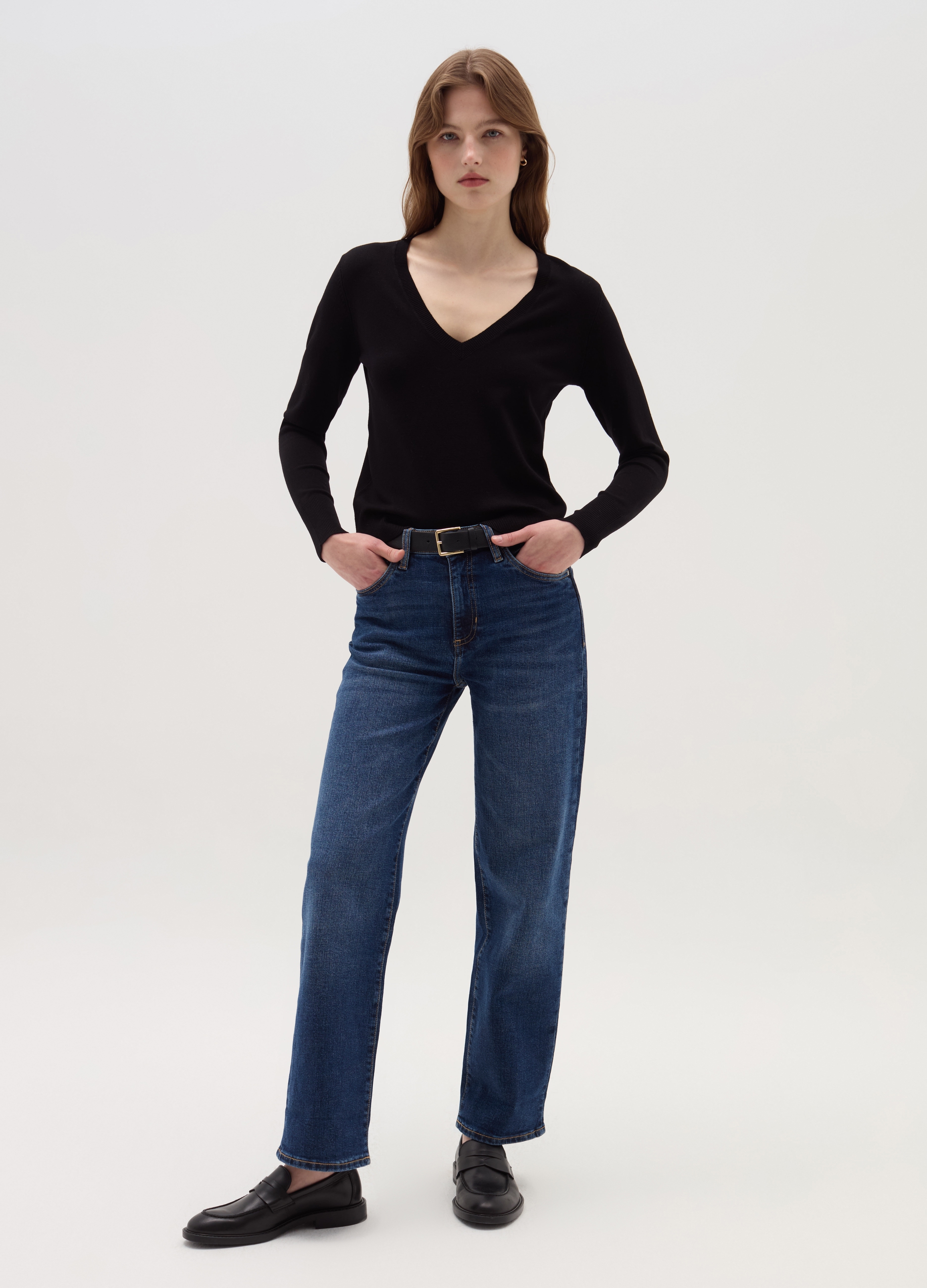 OVS, Pullover Con Scollo A V, Donna, Nero, Taglia: M