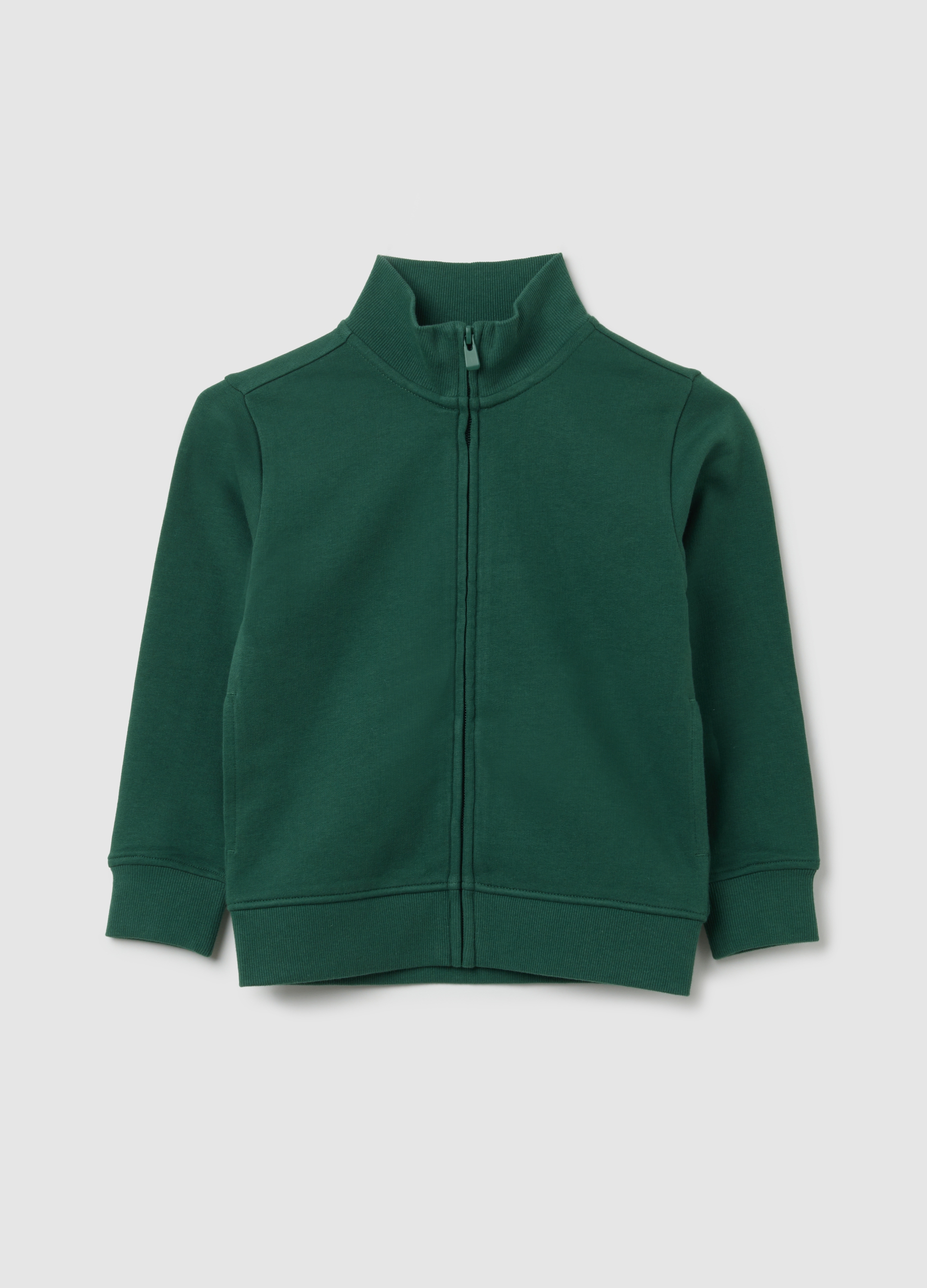 OVS, Felpa Da Bambino In Puro Cotone Verde Regular Fit, Junge, Dunkelgrün, Größe: 3-4