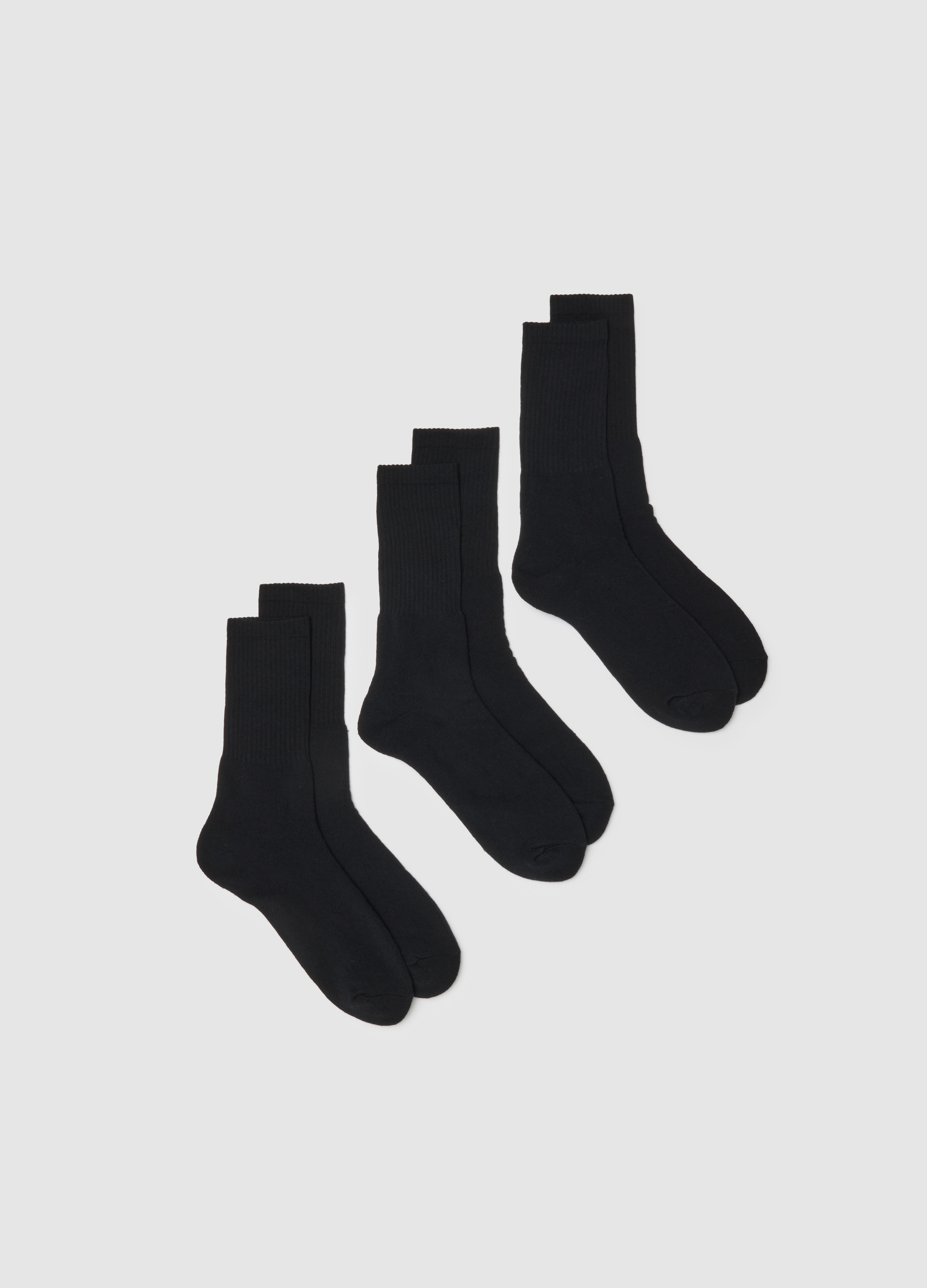 Tripack De Calcetines Deportivos Negros De Algodón Elástico, Hombre, Gunmetal, Talla: 38/42