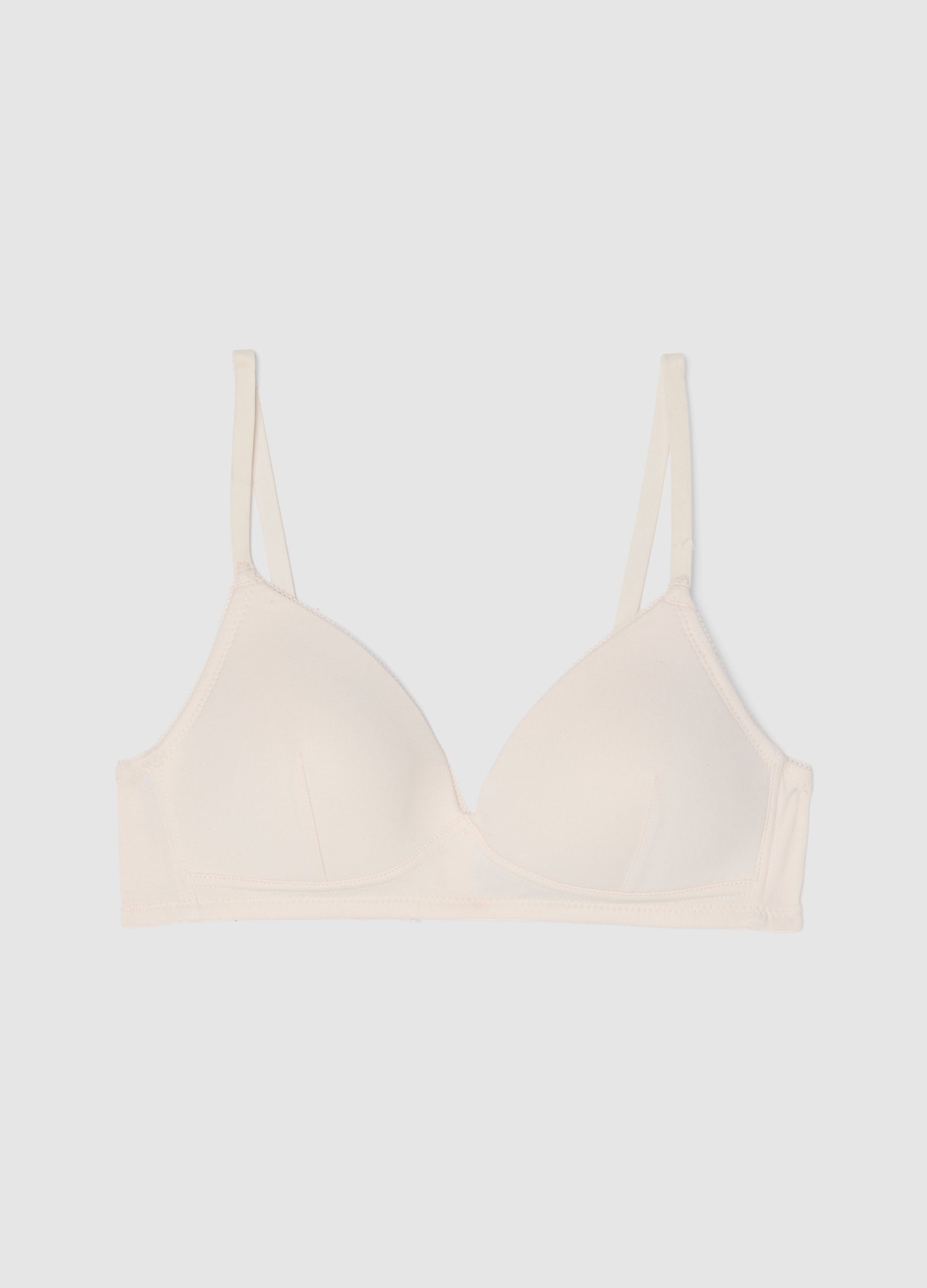 Sujetador Blanco De Algodón Elástico Con Relleno Ligero, Mujer, Blanco roto, Talla: 4B