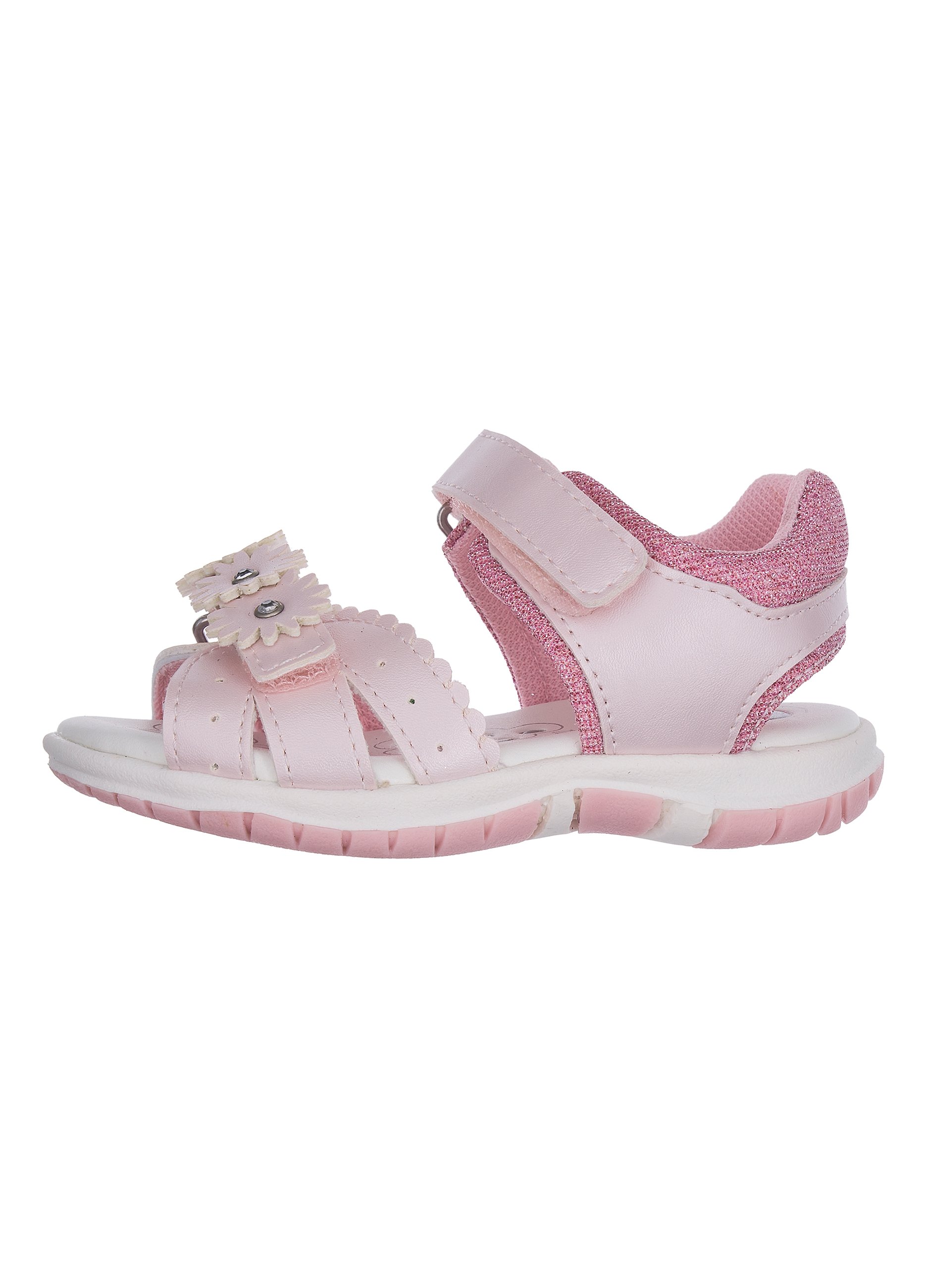 CHICCO, Sandalias Rosas Para Niña Con Cierre De Velcro Y Adornos Florales, Niña, Rosa pastel, Talla: 20