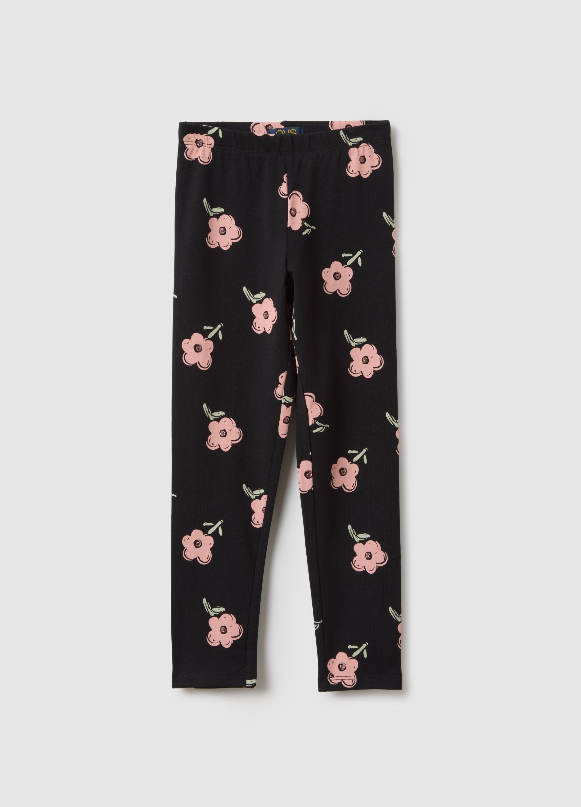 OVS KIDS, Leggings In Cotone Elasticizzato Multicolor Da Bambina Skinny Fit Con Stampe, Multicolor, Taglia: 7-8