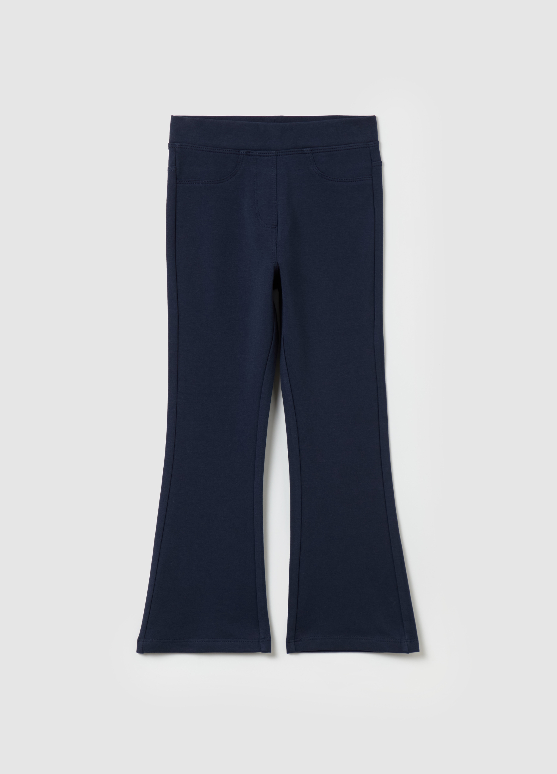 OVS KIDS, Treggings Flare Fit In Cotone Stretch, Bambina, Blu, Taglia: 3-4