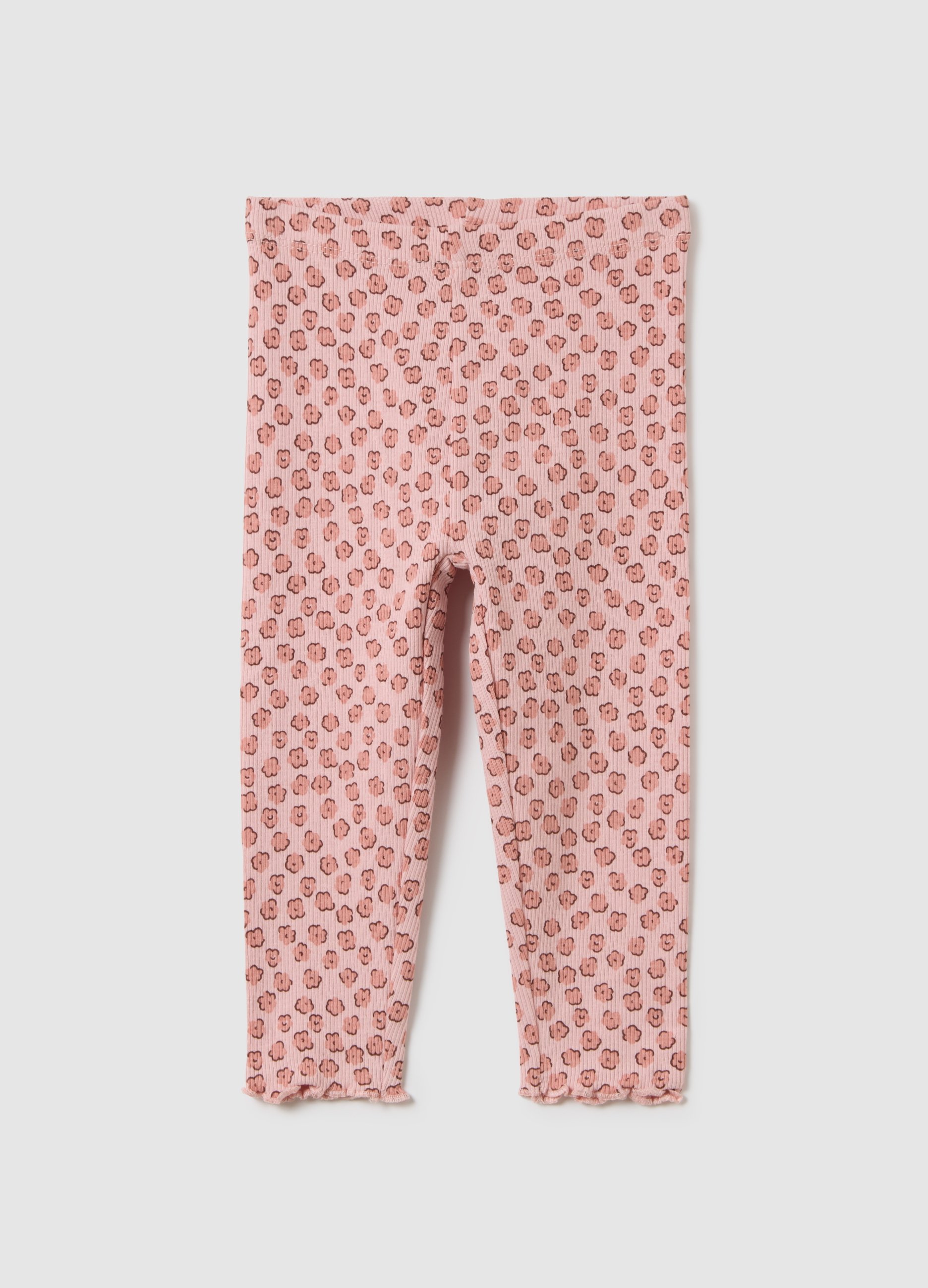 OVS, Leggings Per Bambine In Cotone Elasticizzato Rosa, Mädchen, Pastellrosa, Größe: 9-12