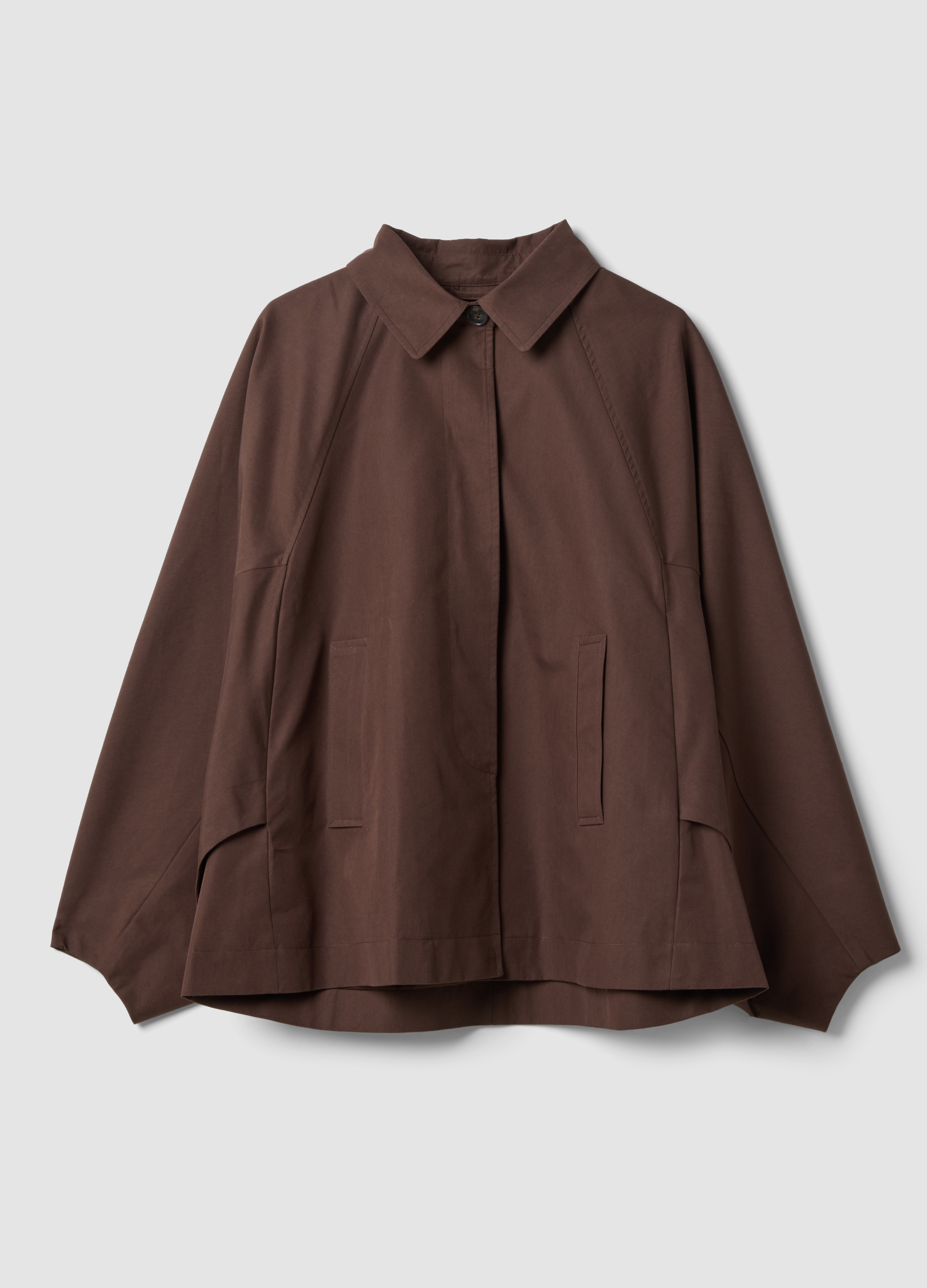 Piombo Contemporary, Trench Corto Marrone In Misto Cotone Con Collo Camicia, Donna, Marrone, Taglia: XS