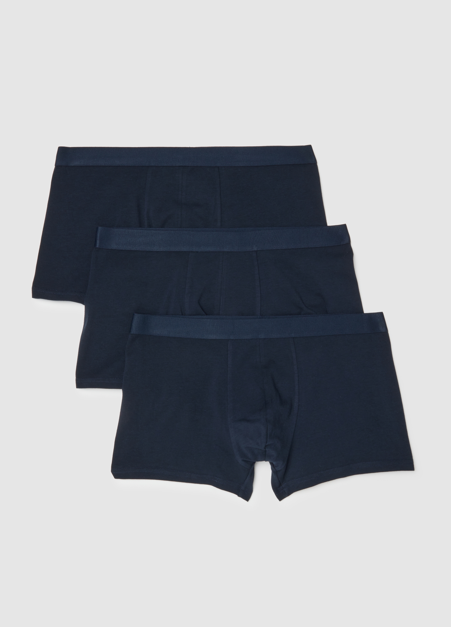 Tripack Boxer In Cotone Elasticizzato Blu Regular Fit, Hombre, Azul oscuro, Talla: XXL