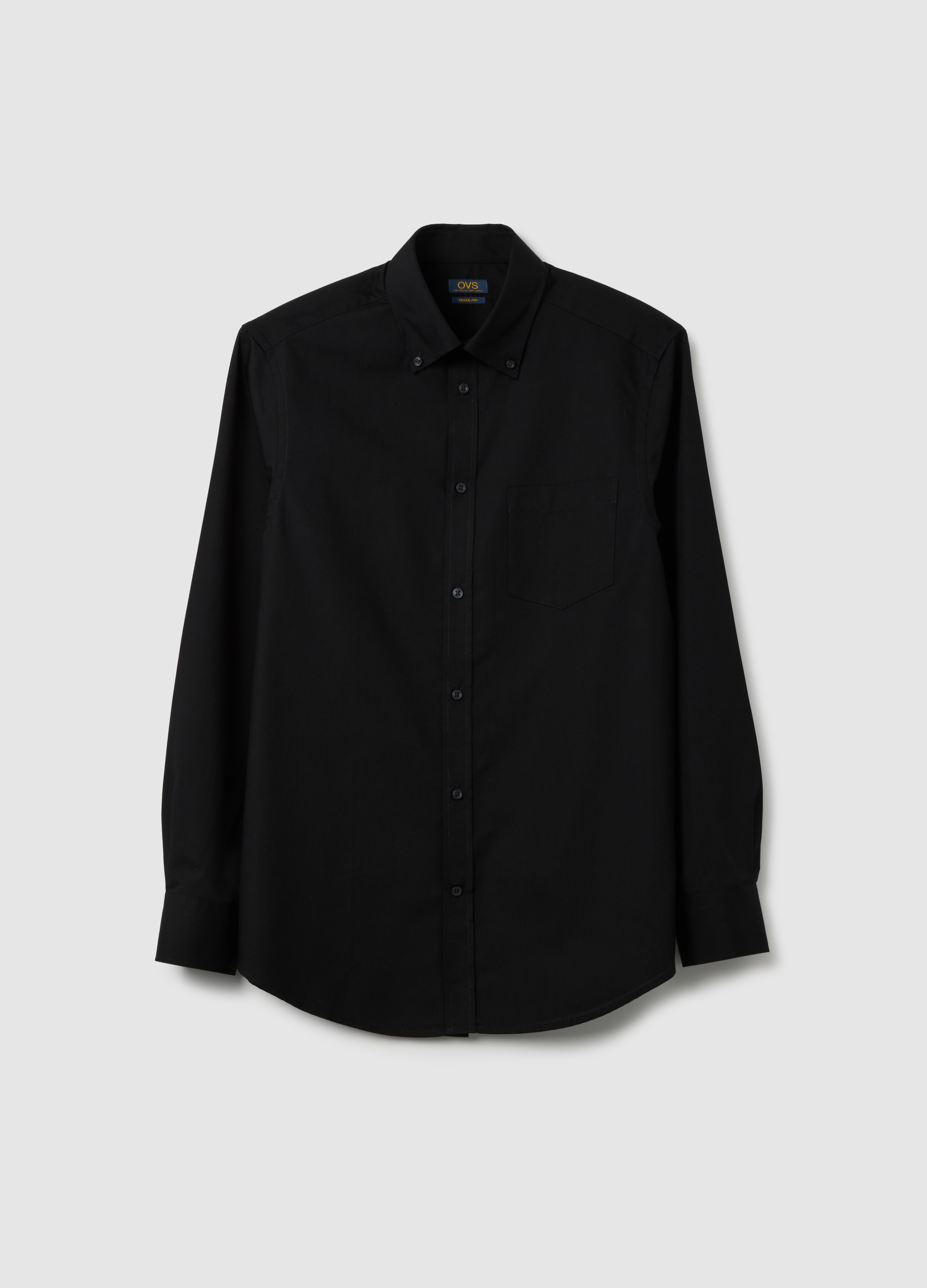 Camisa De Hombre En Mezcla De Algodón Negro Fácil De Planchar, Hombre, Gunmetal, Talla: 39