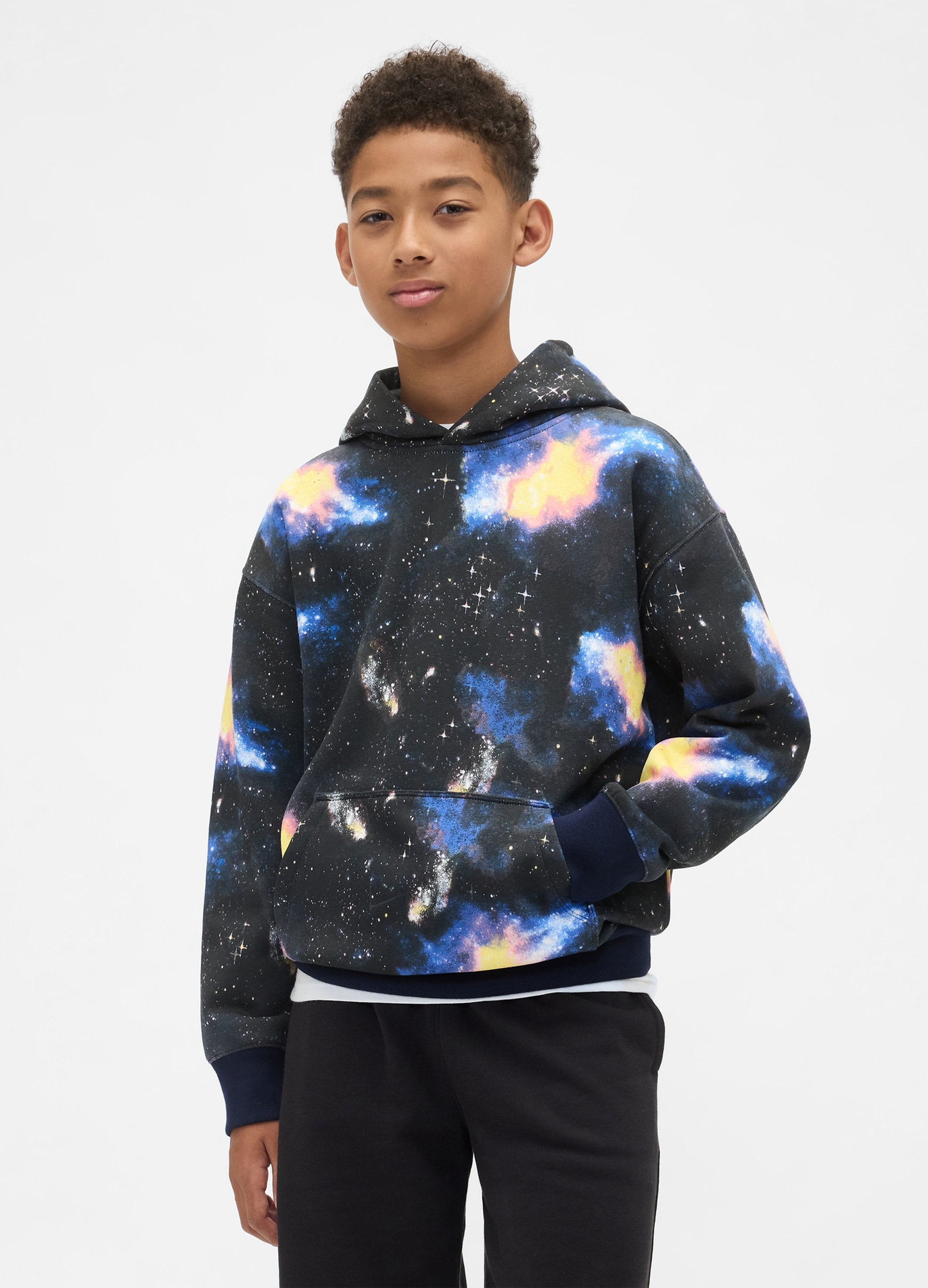 GAP KIDS, Felpa Con Cappuccio, Bambino, Nero, Taglia: L/137-145