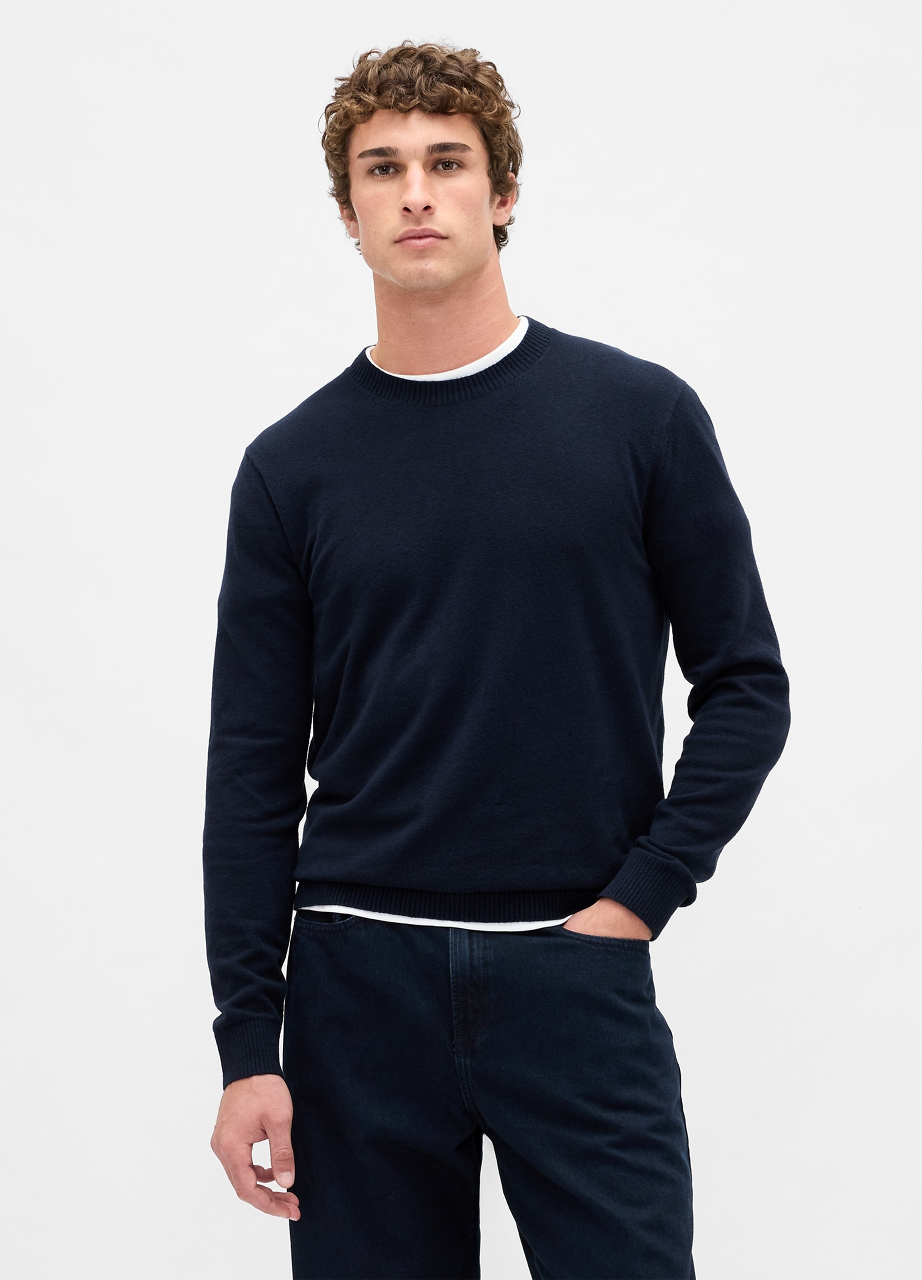 GAP, Maglione Cashsoft Girocollo In Misto Cotone, Uomo, Blu, Taglia: XS